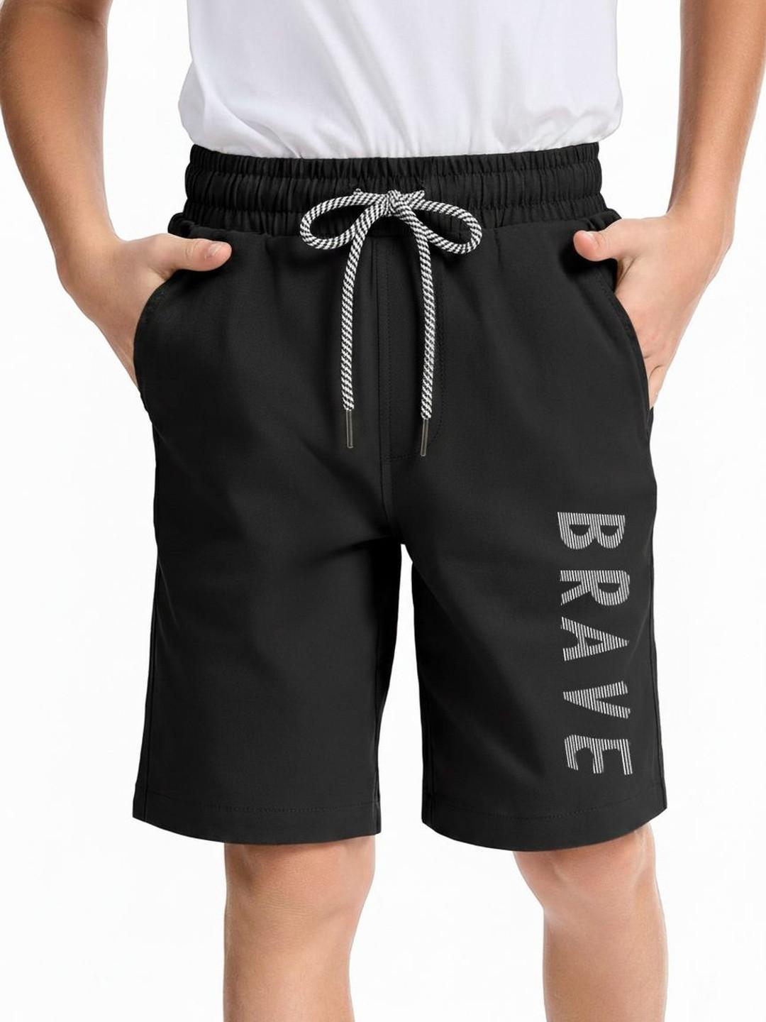 Hotfits Pack Of 2 Boys Typography Printed Training or Gym Shorts