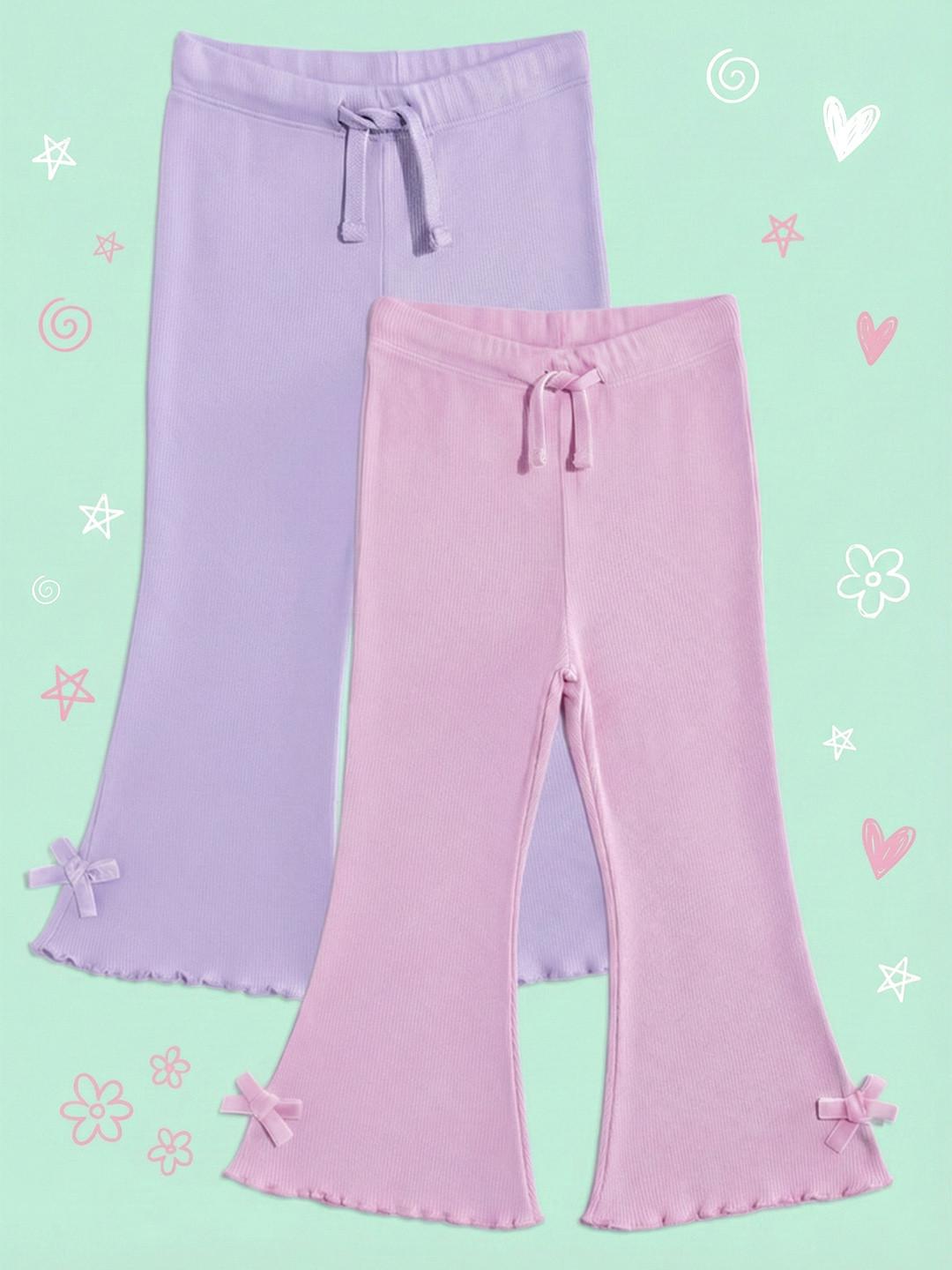 Mothercare Girls Pack of 2 Flared Leggings with Bow Detail