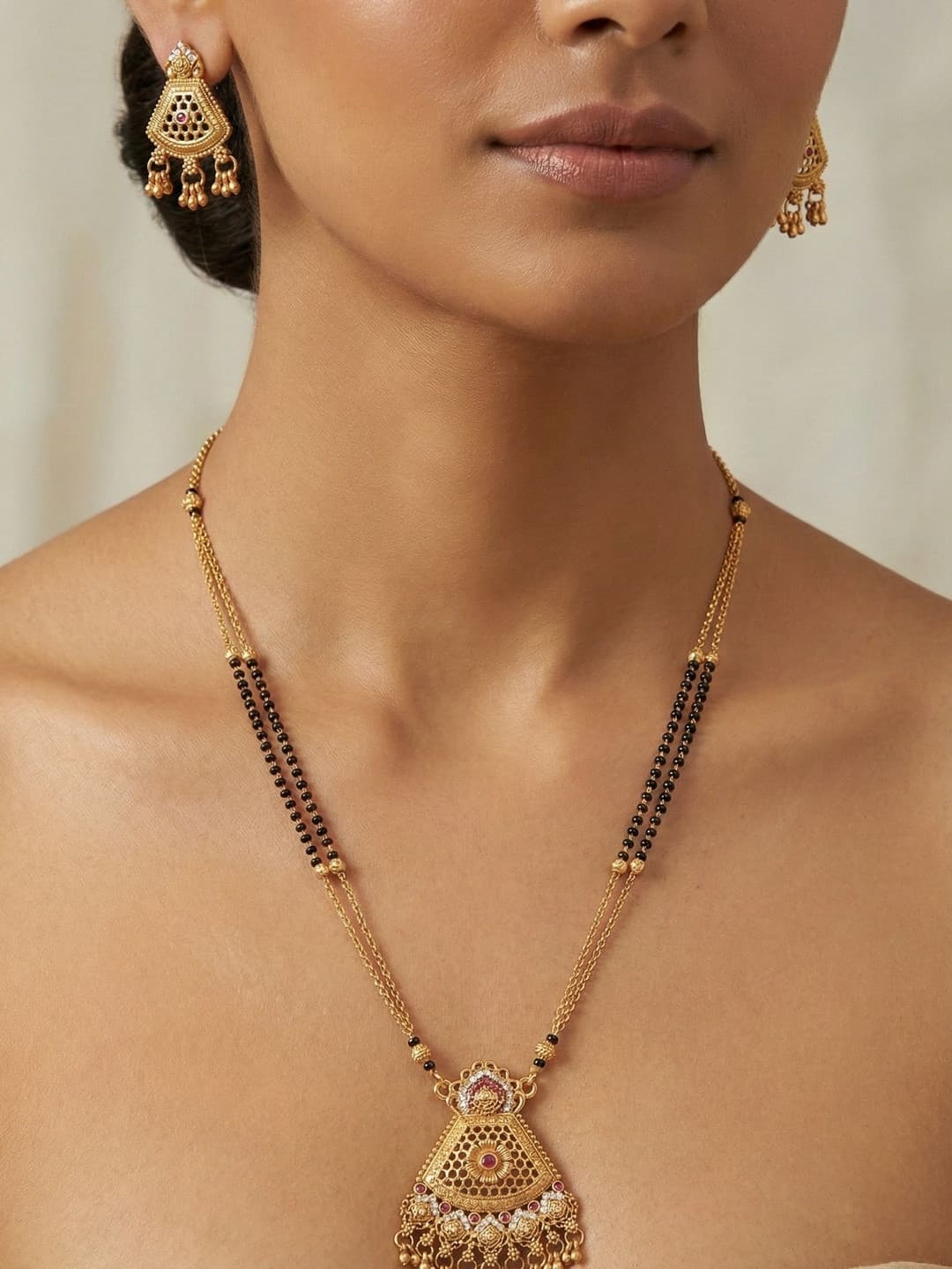 BELWICK Gold-Plated Zircon Mangalsutra