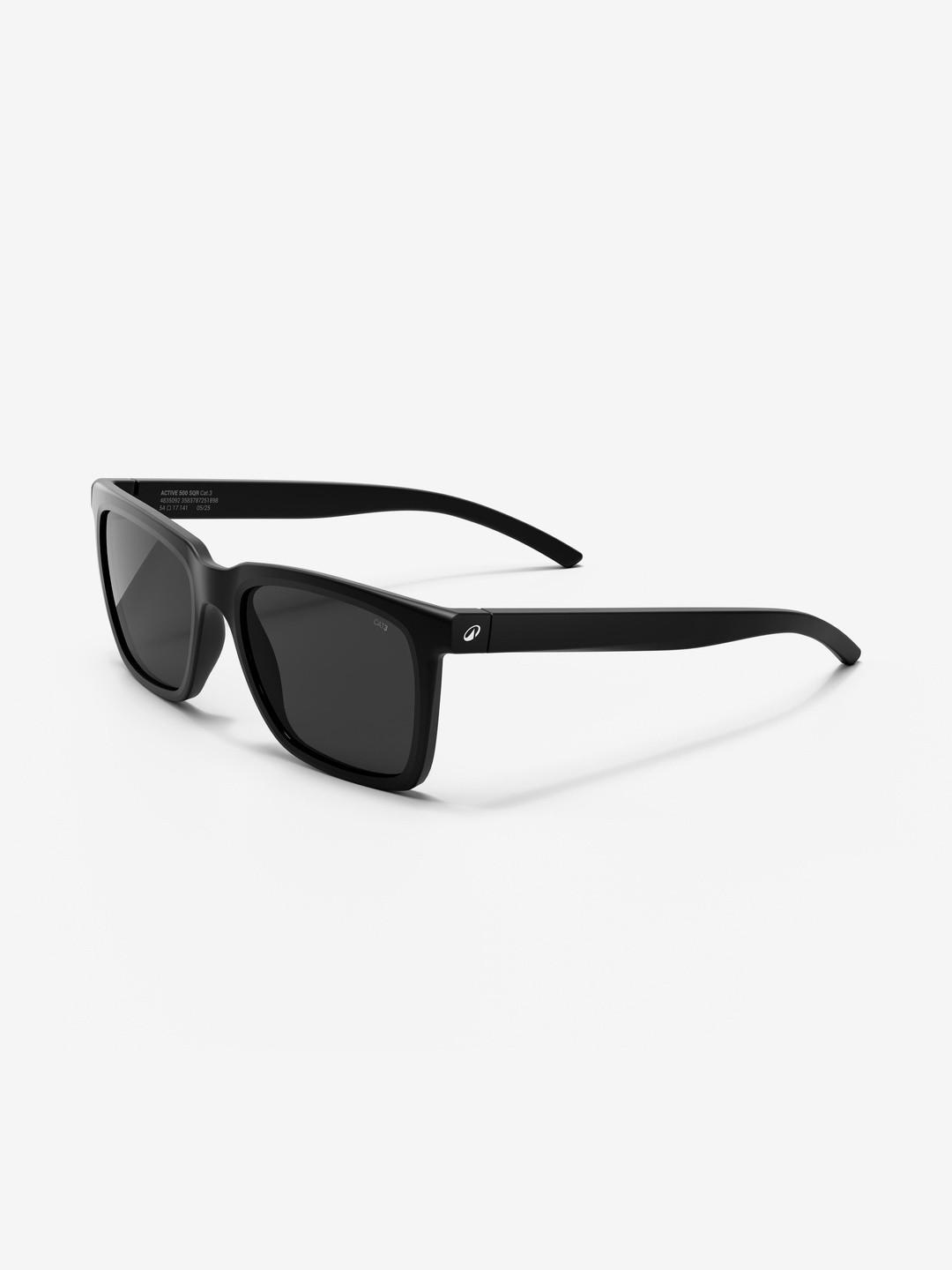 Decathlon Adults Black Active 500 SQR Sun Protection Sunglasses