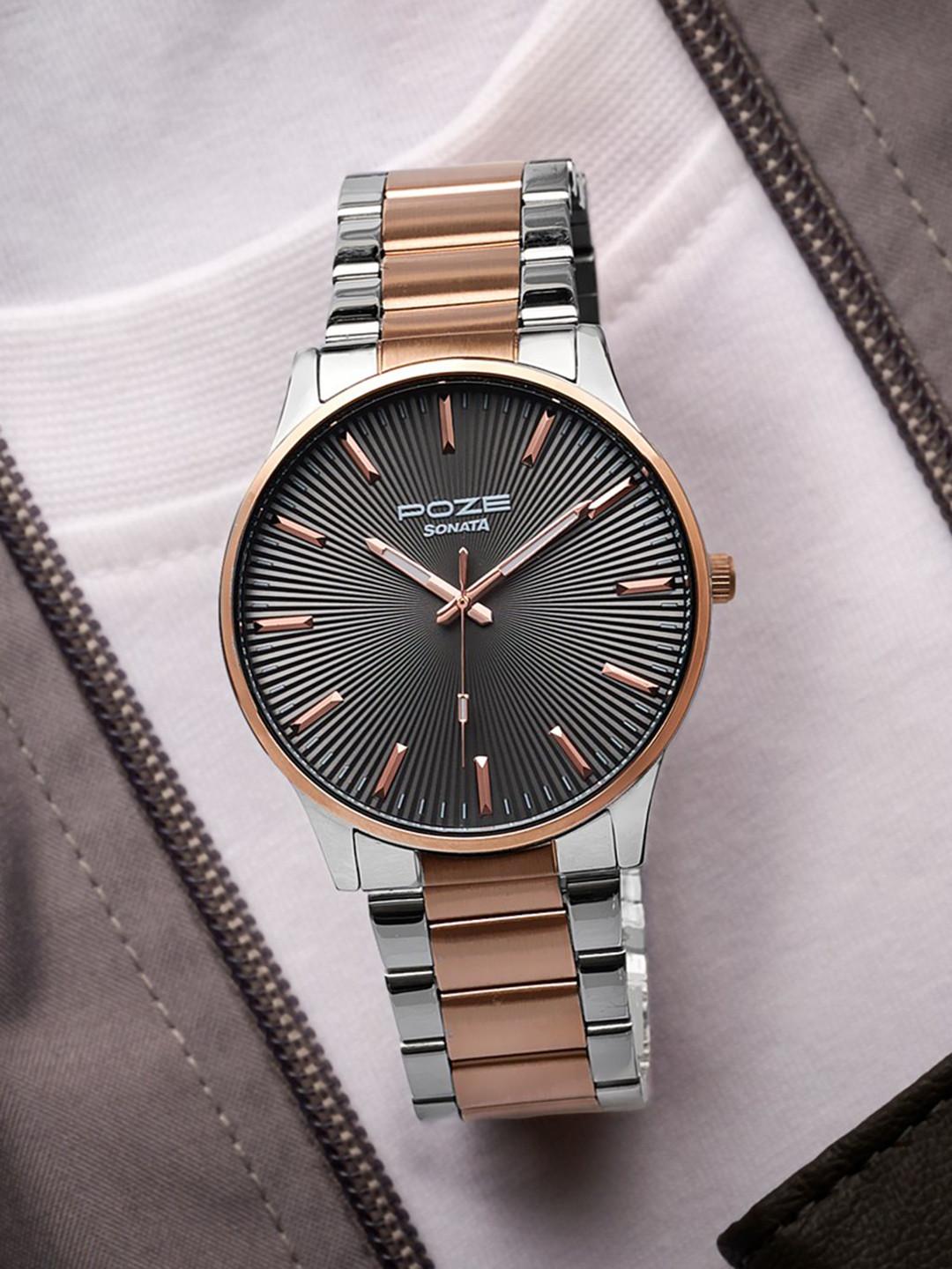 Sonata Men Poze 8 Quartz Analog Grey Dial Watch - SP70053KM02W