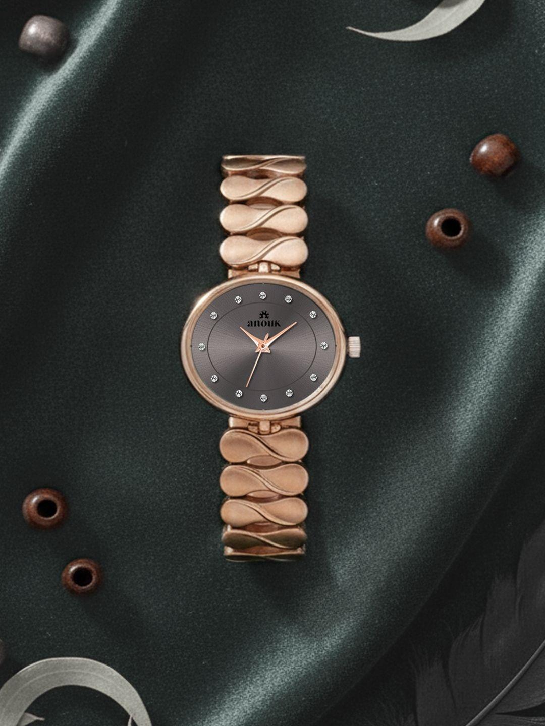 Anouk Women Brass Dial & Bracelet Style Straps Analogue Watch ANW-048-GRY