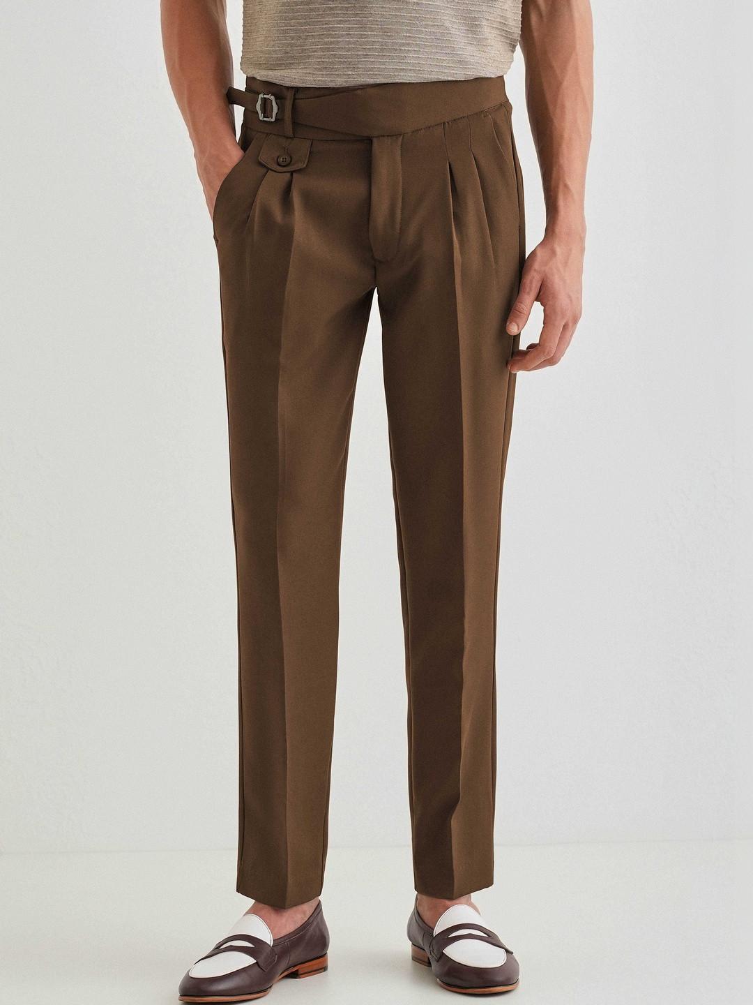 MANCREW Men Tailored Wrinkle Free Pleated Gurkha Pants