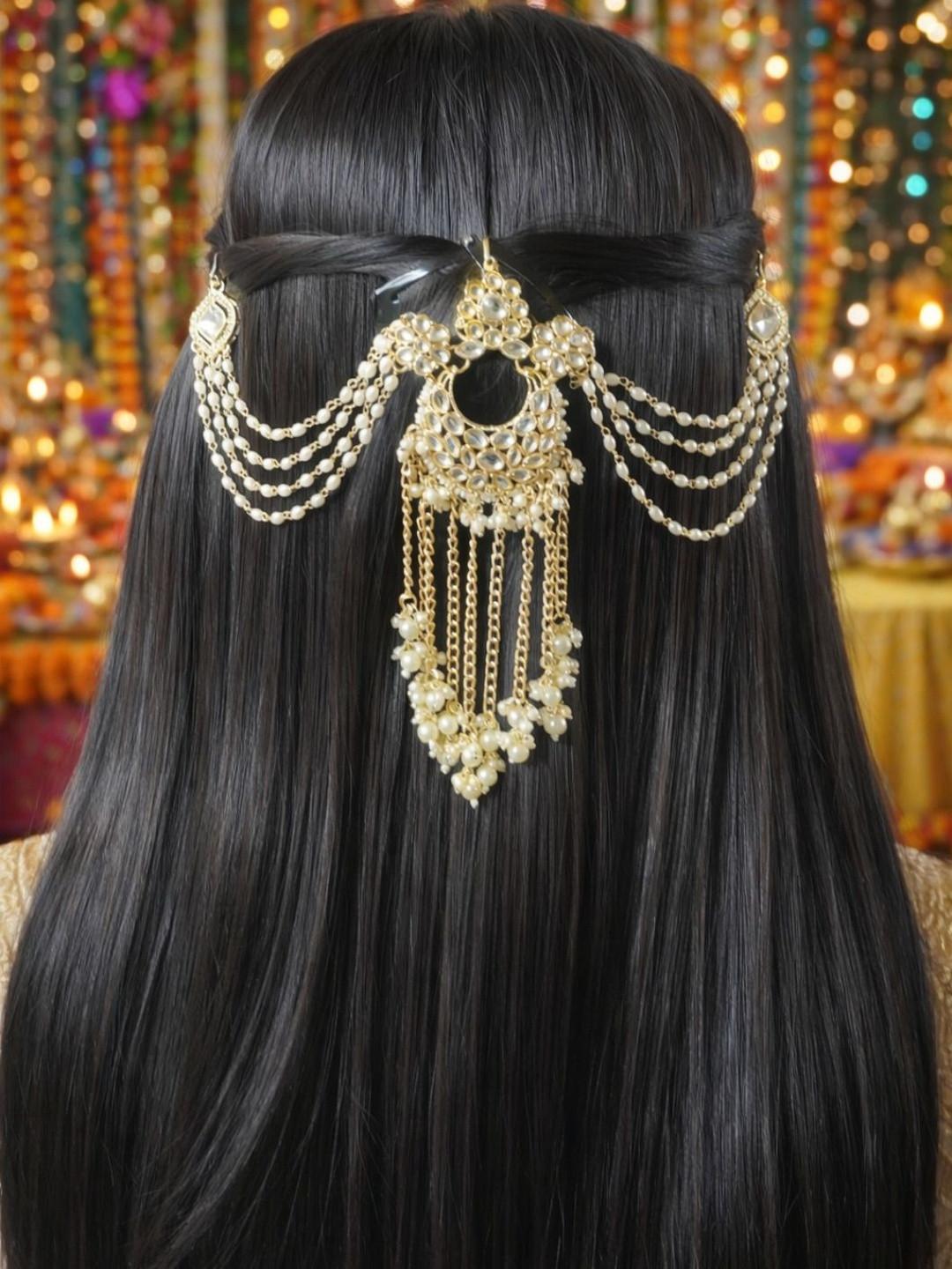 OOMPH Kundan Studded Hair Accessory