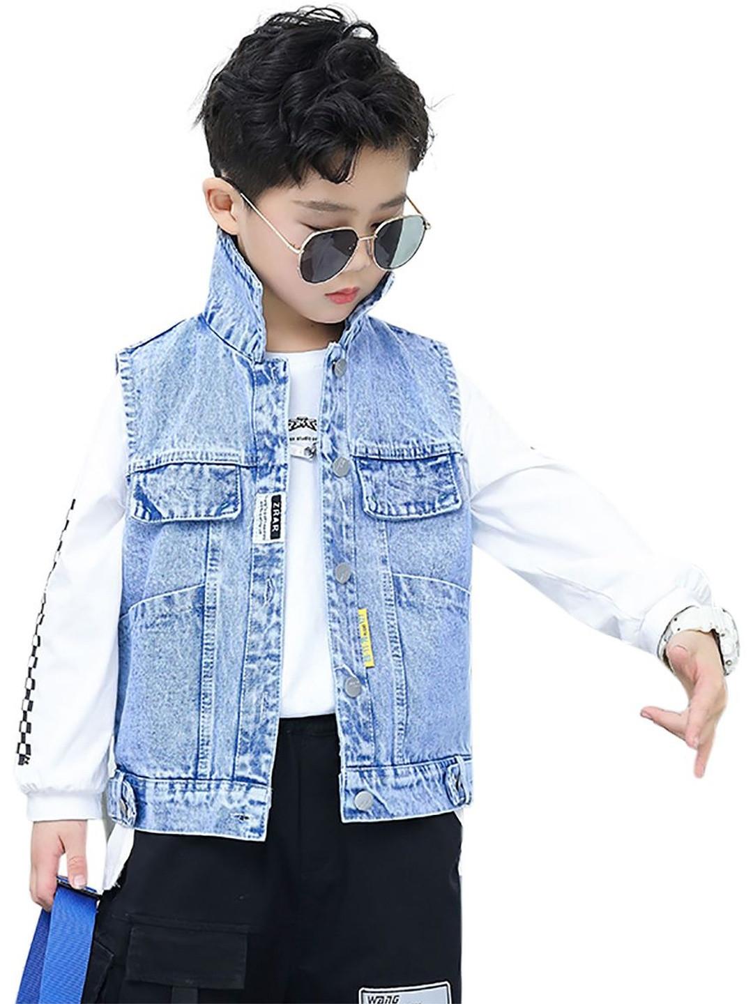 YK Boys Denim Jacket with Patchwork
