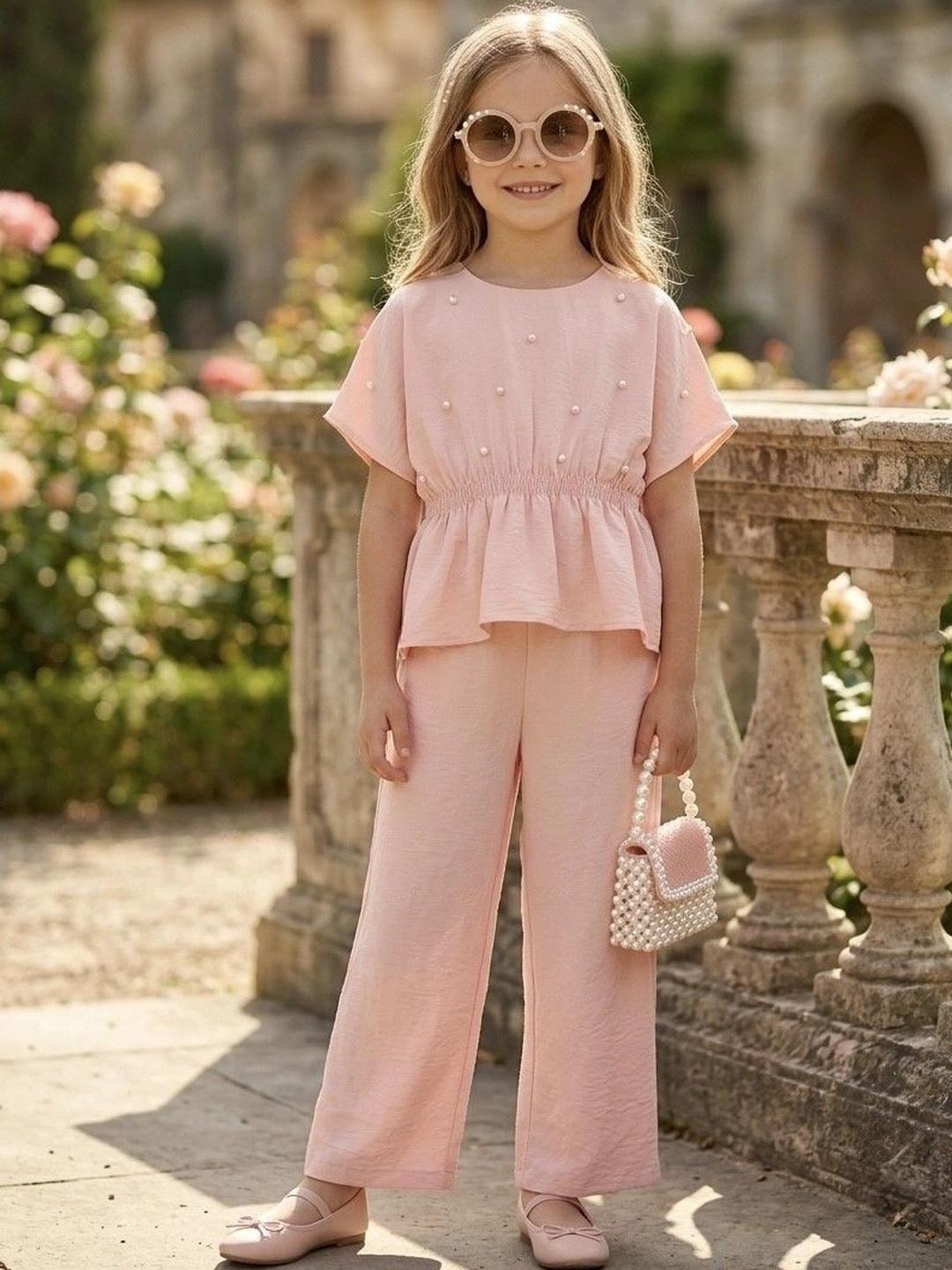 TRUFFLES Ruffled Embellished Top with Palazzos