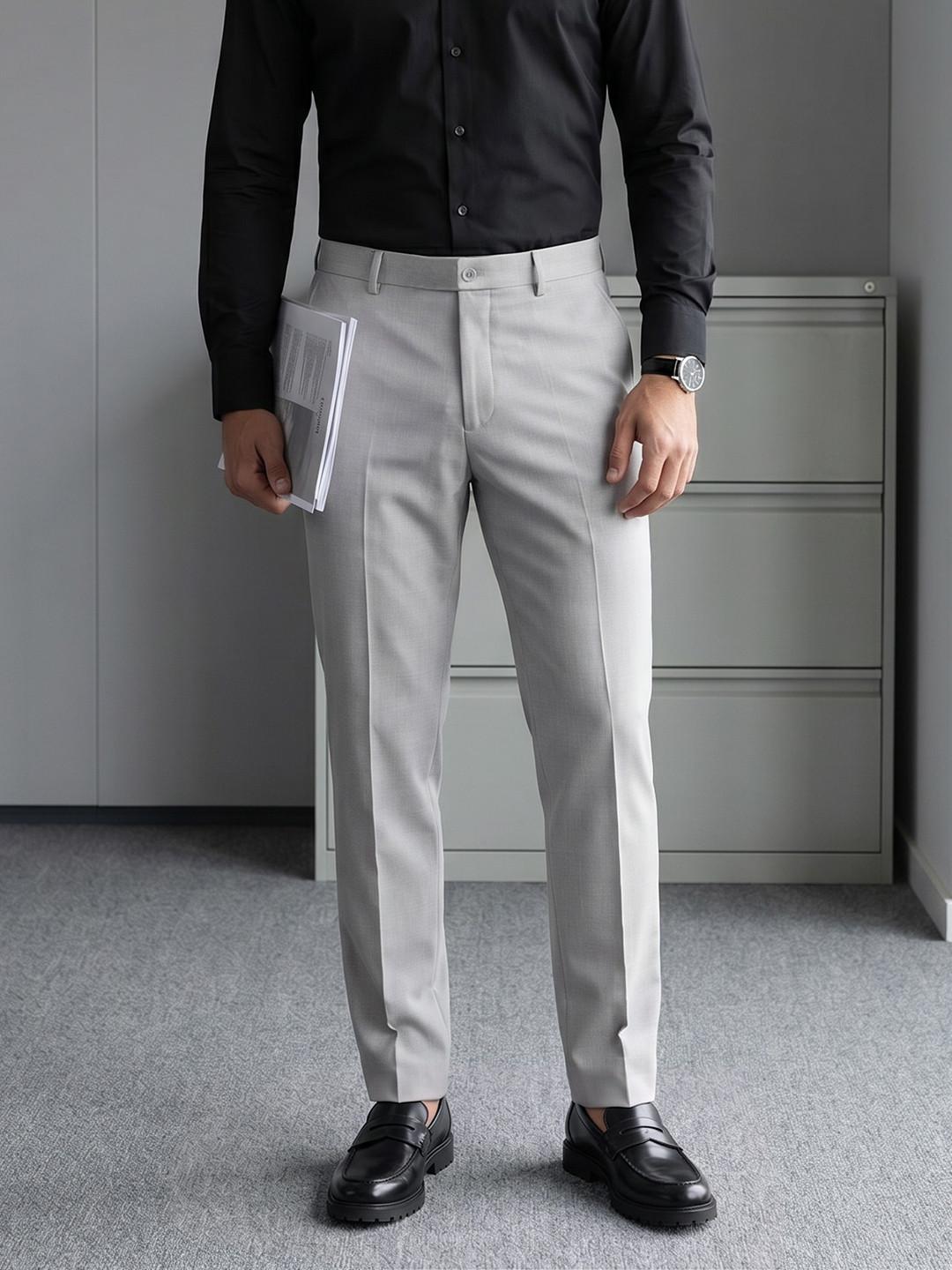 INVICTUS Men Woven Formal Trousers