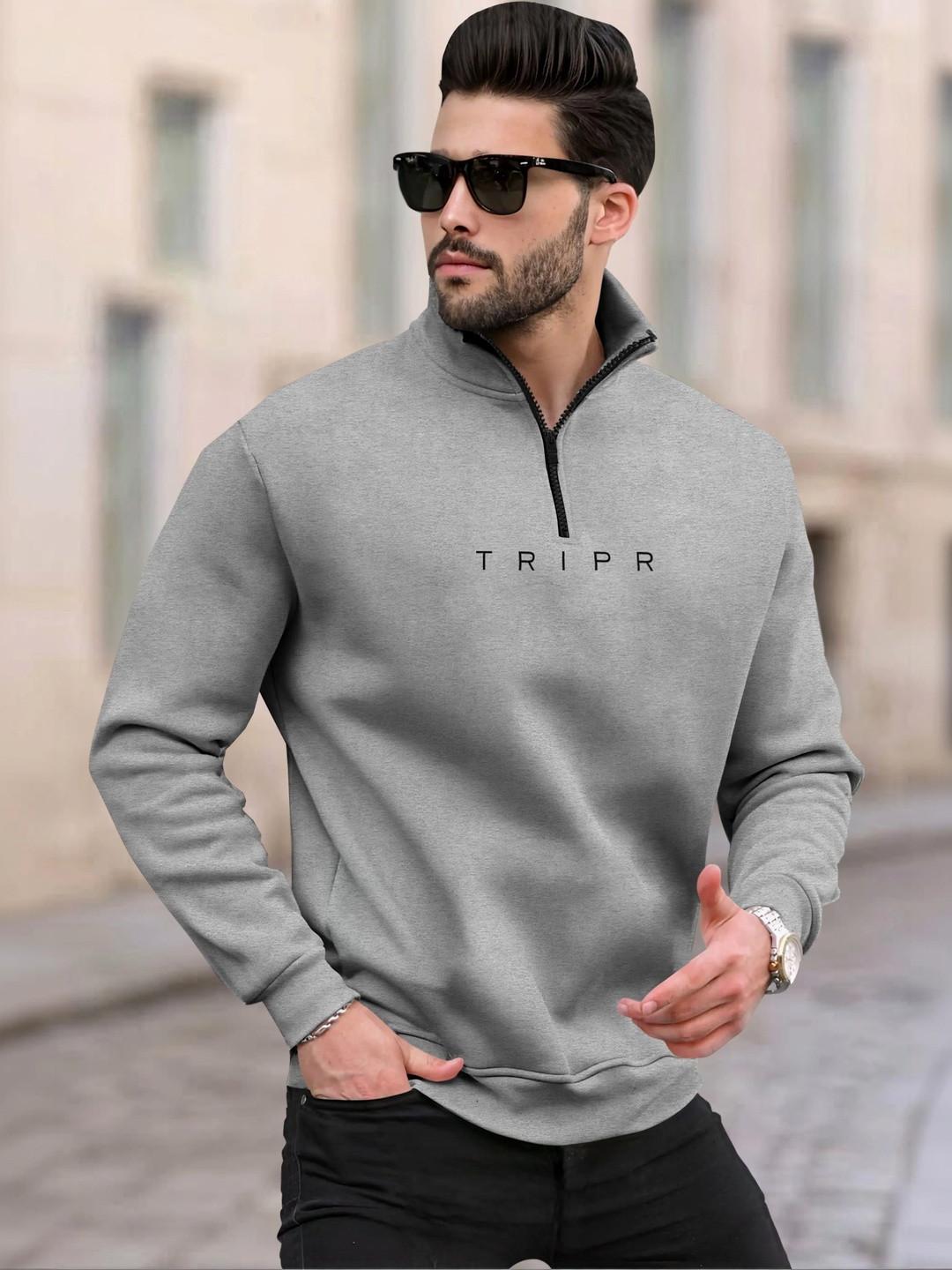 TRIPR Men Typography Pullover