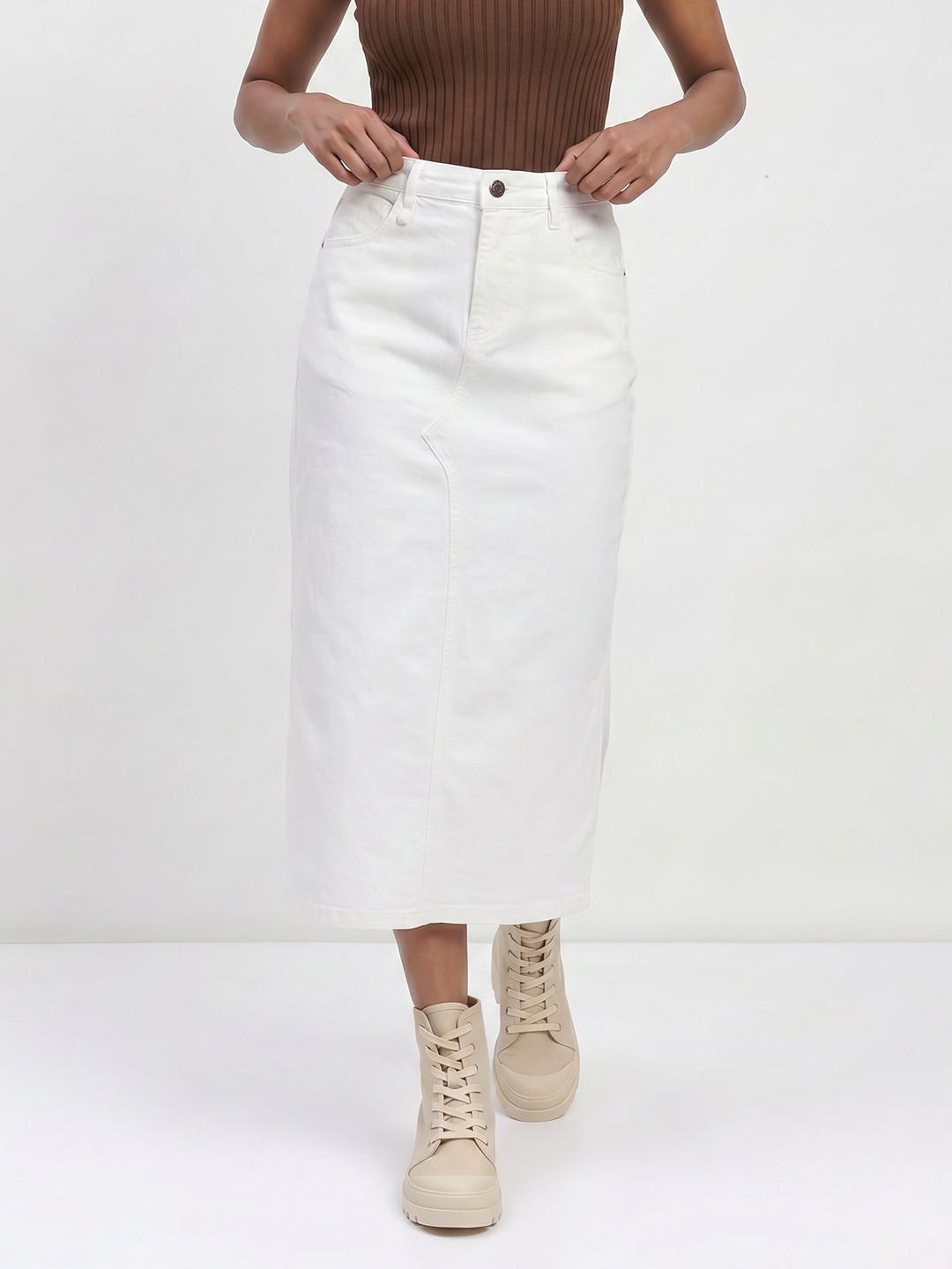 Roadster Women Midi Straight Skirt