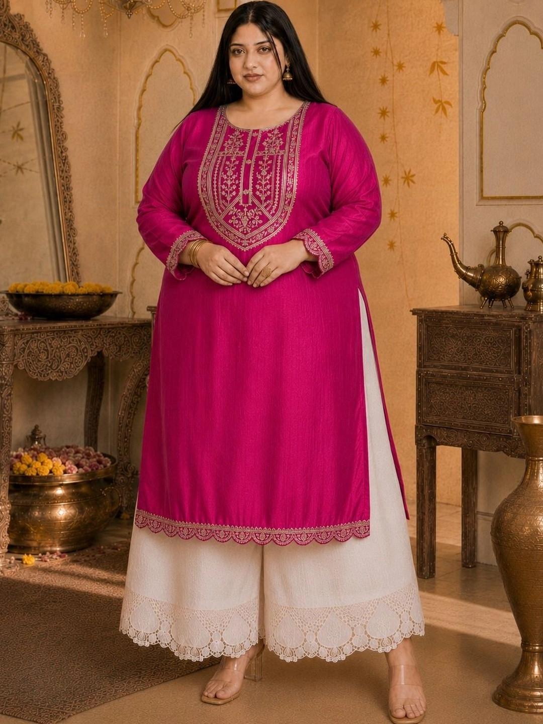 rarethread Women Ethnic Motifs Embroidered Thread Work Kurta