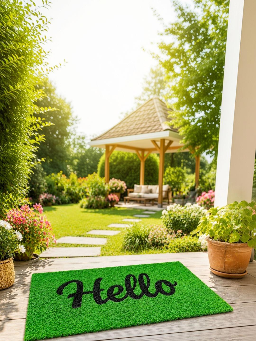 FabMarts Green Durable Anti-Skid Doormats