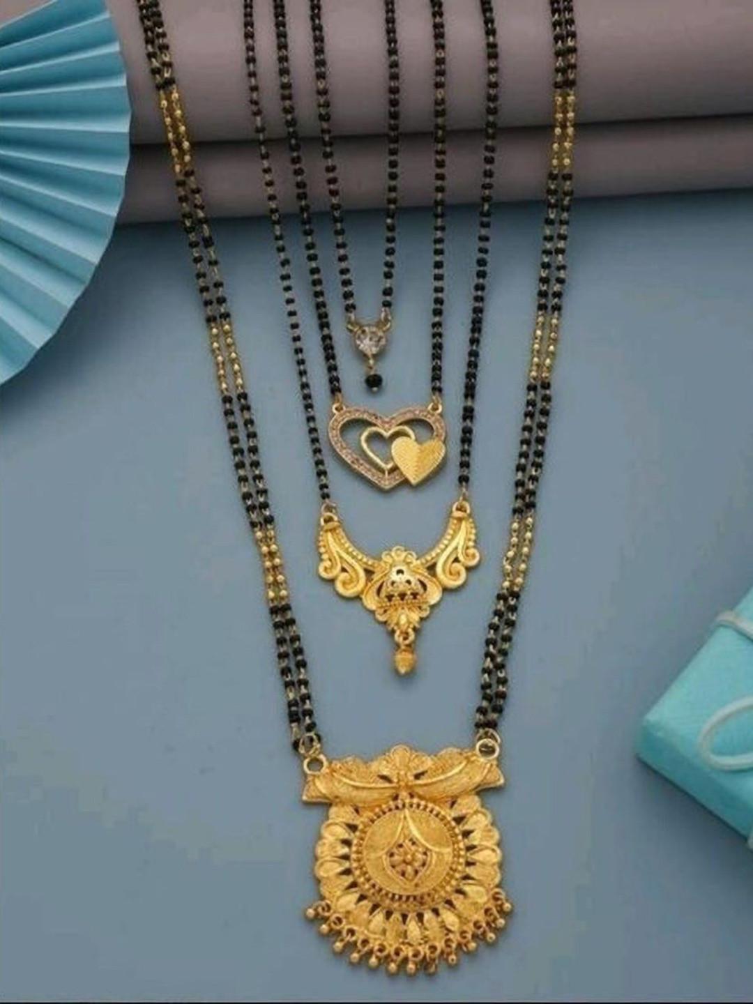Anouk Gold-Plated Artificial Stones and Beads Mangalsutra