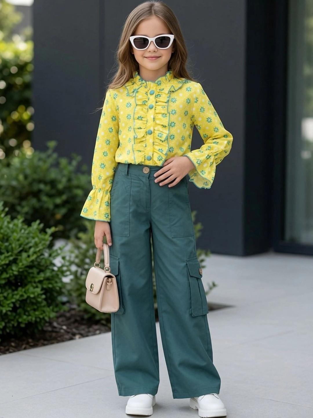 Cutiekins Girls Printed Shirt with Trousers