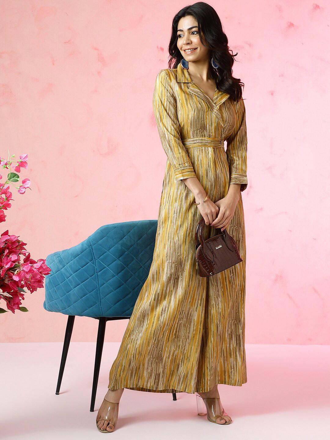 Anouk Shawl Neck Printed Basic Jumpsuit