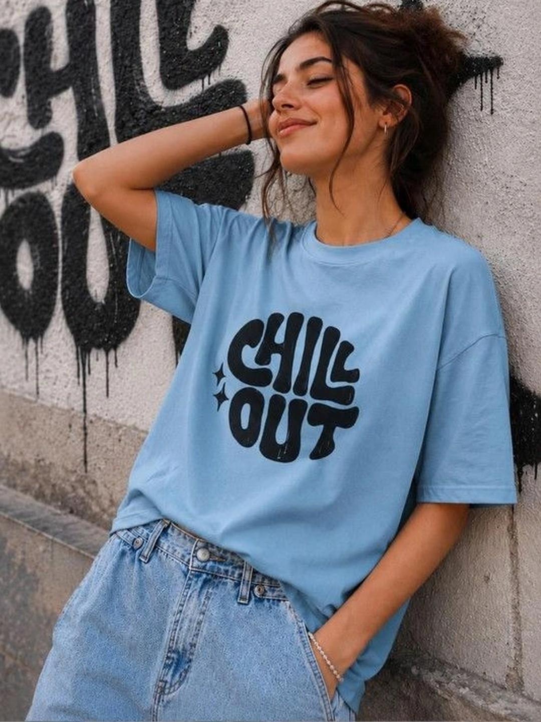 9TUNKI Women Typography Printed T-shirt