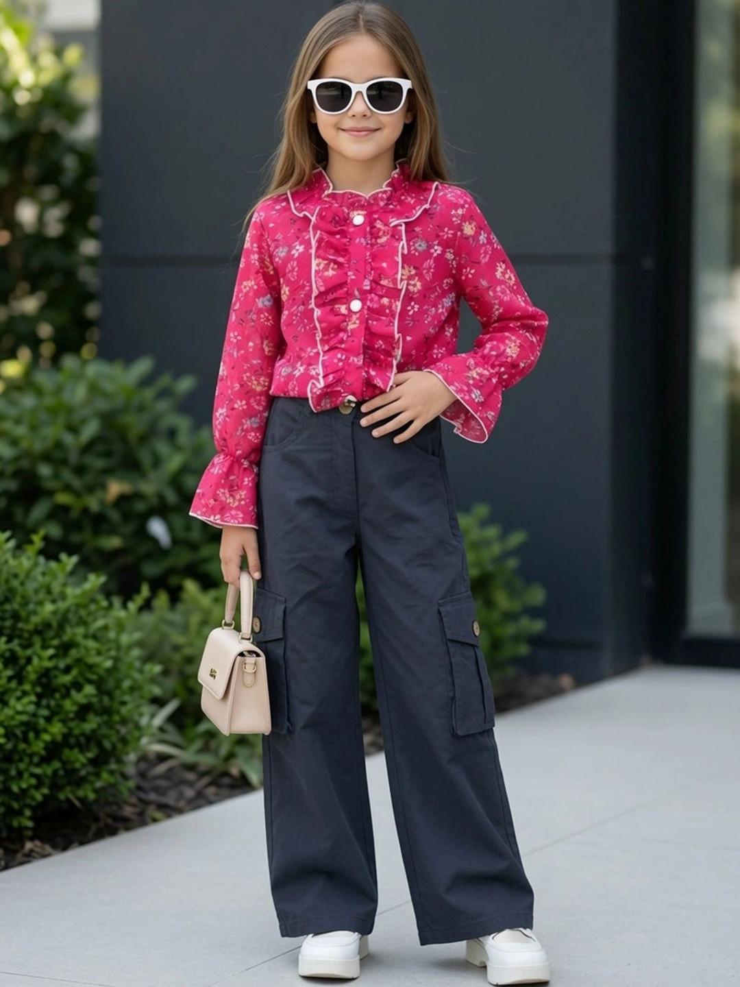 Cutiekins Girls Printed Top with Trousers