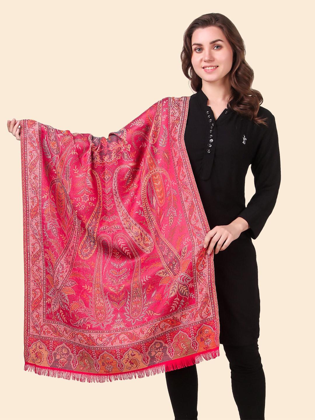 Anouk Women Sea Green & Purple Woven Design Stole