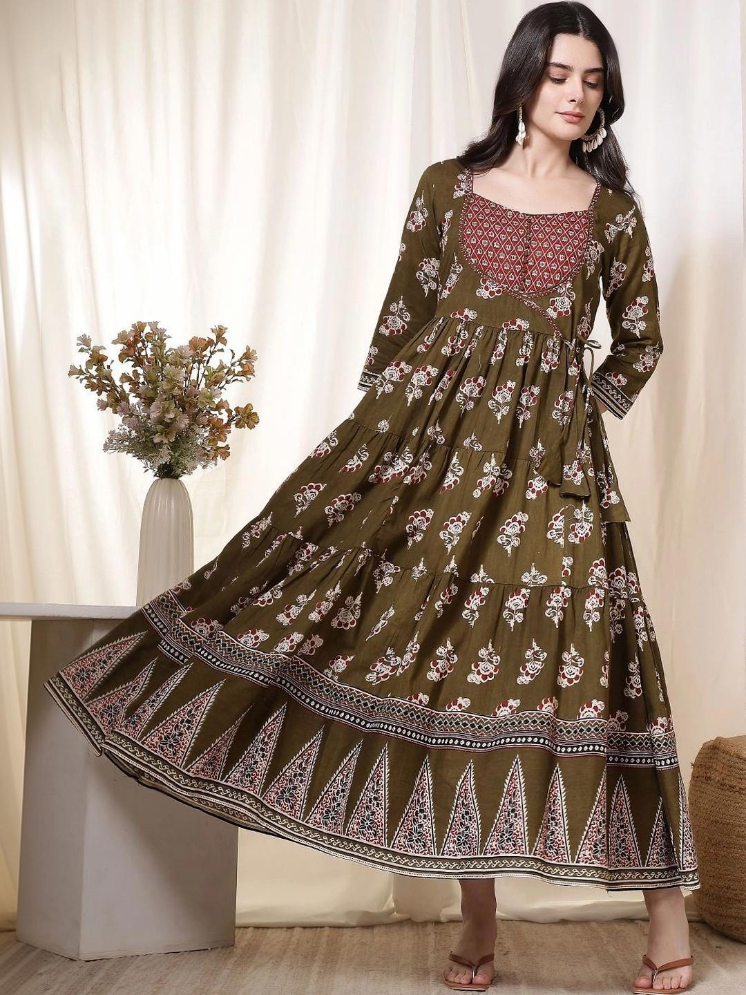 Sangria Women Floral Printed Anarkali Kurta