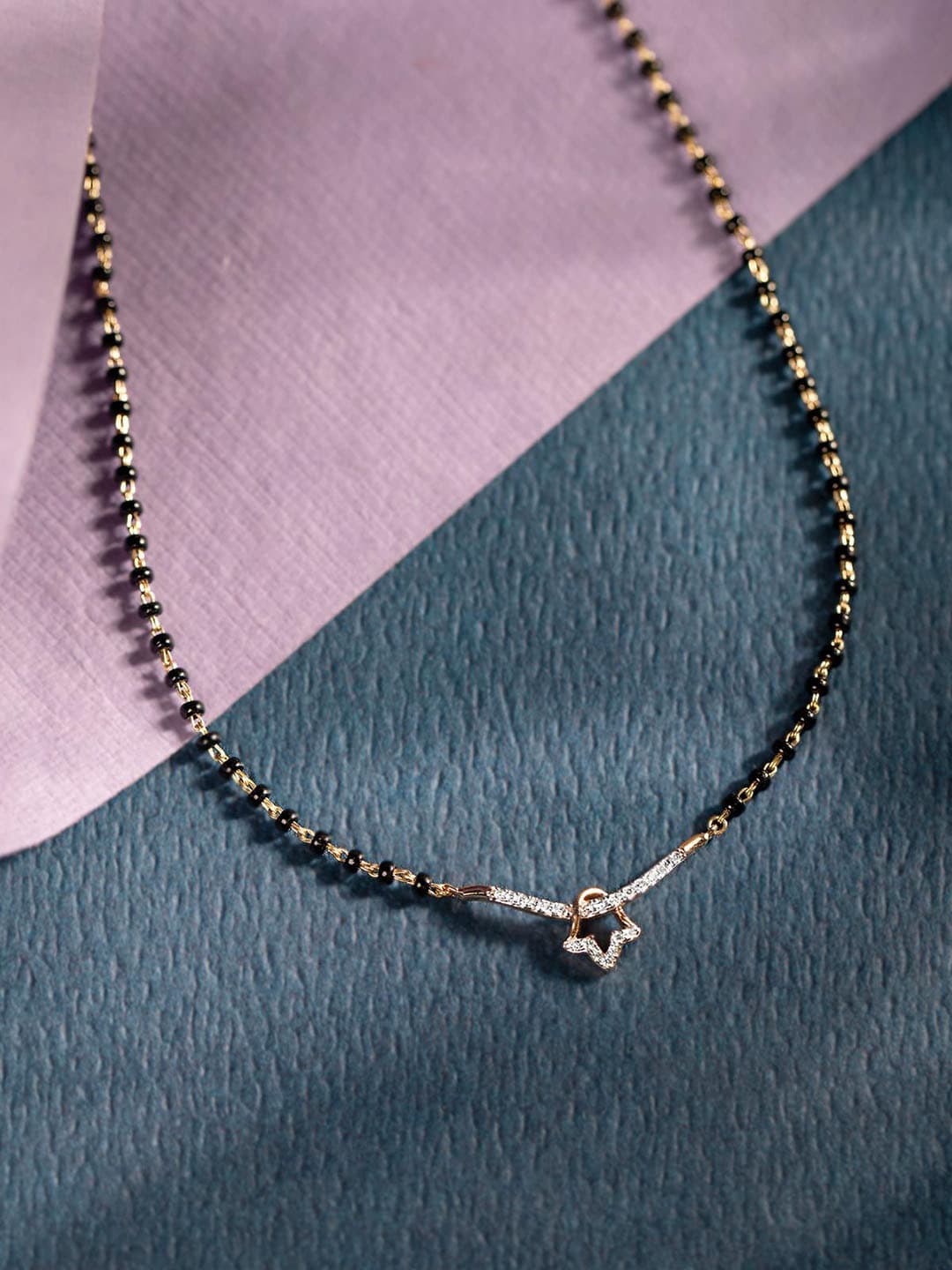 Anouk Gold-Plated Artificial Stones Studded And Beaded Mangalsutra
