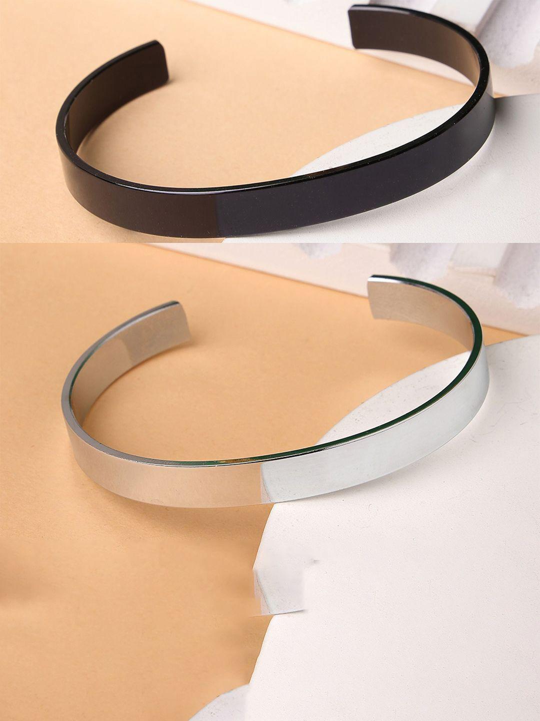 Anouk Men Set Of 2 Stainless Steel Brass-Plated Cuff Bracelets
