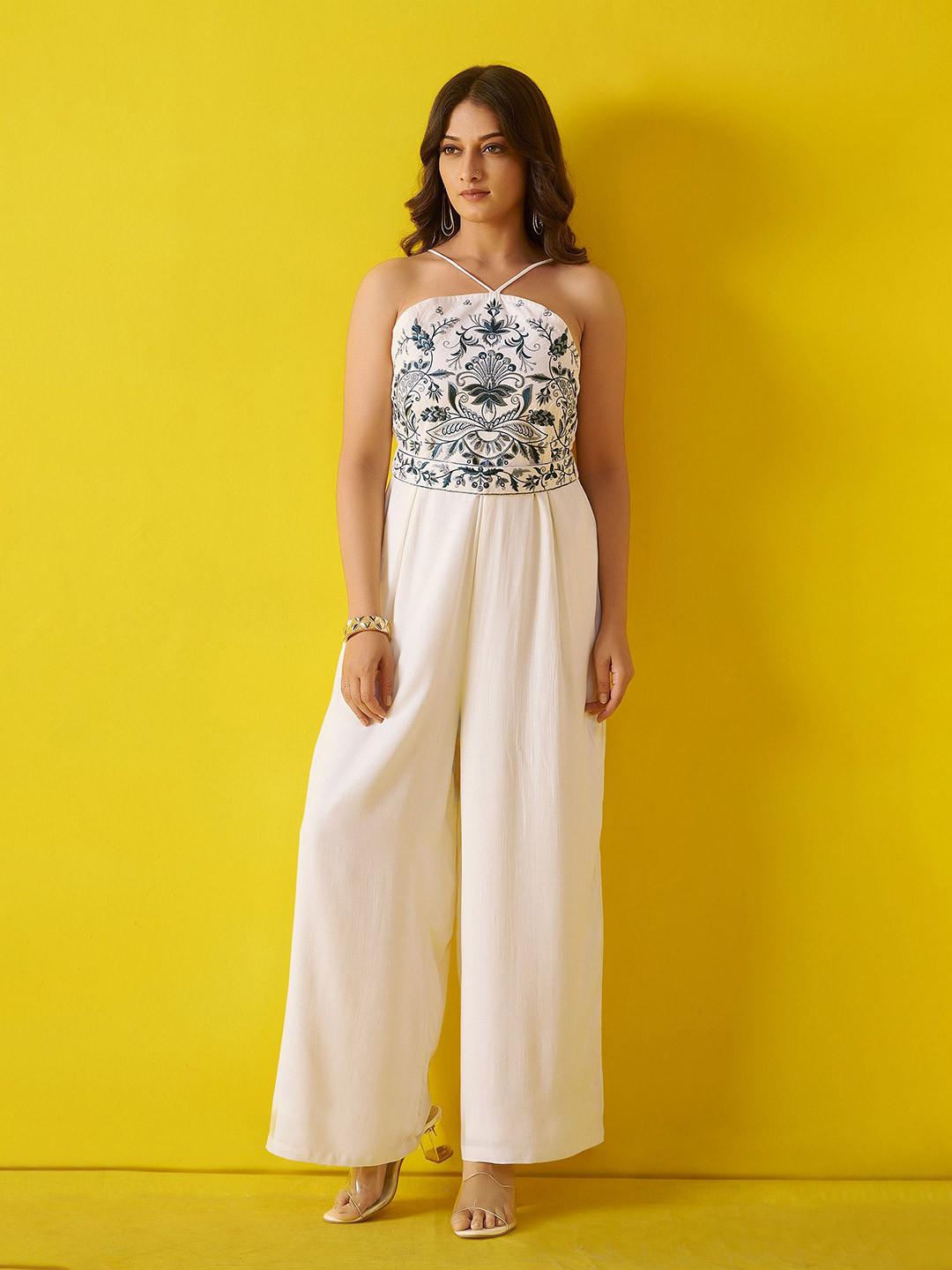 Anouk Women Embroidered Basic Jumpsuit
