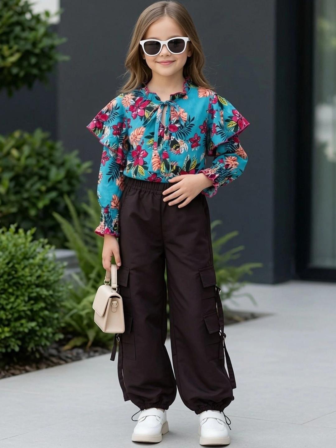 Cutiekins Girls Printed Top with Trousers