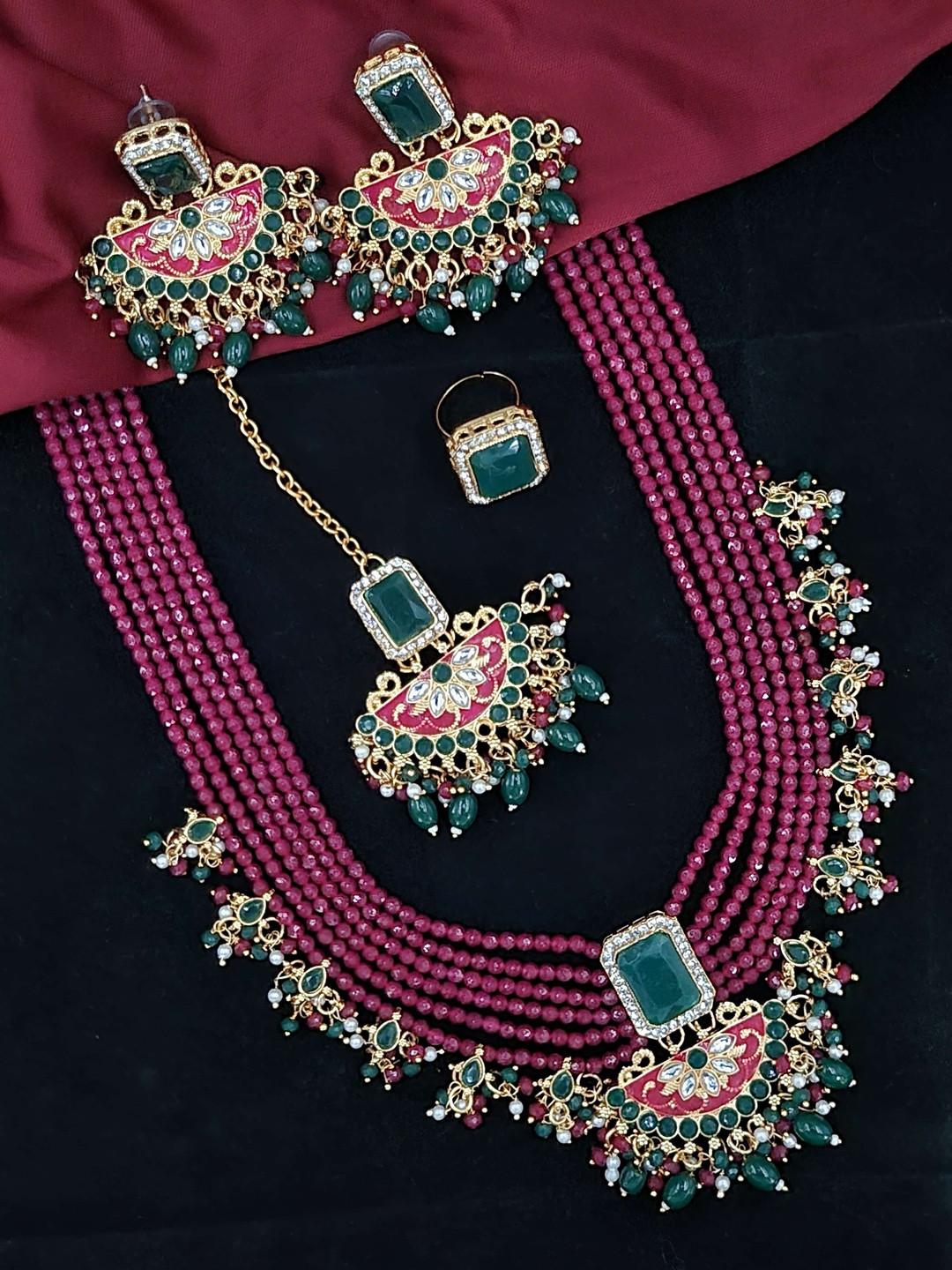 Anouk Gold-Plated Stone-Studded Jewellery Set