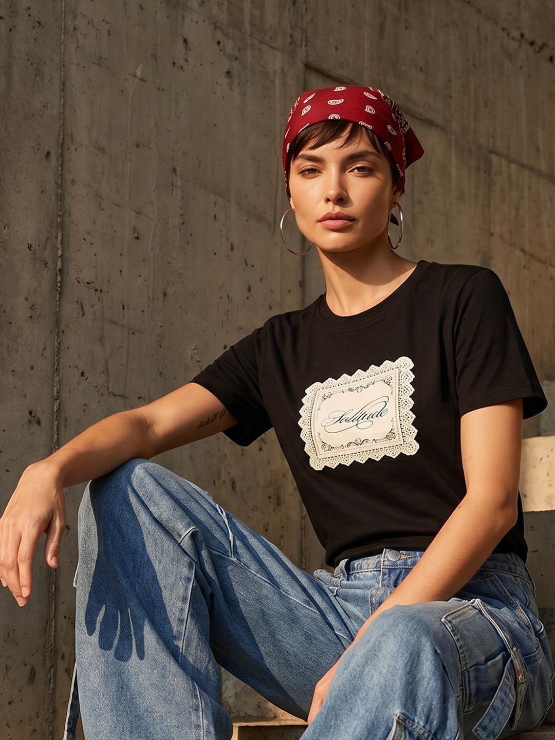 The Roadster Life Co. Typography Printed Pure Cotton T-shirt