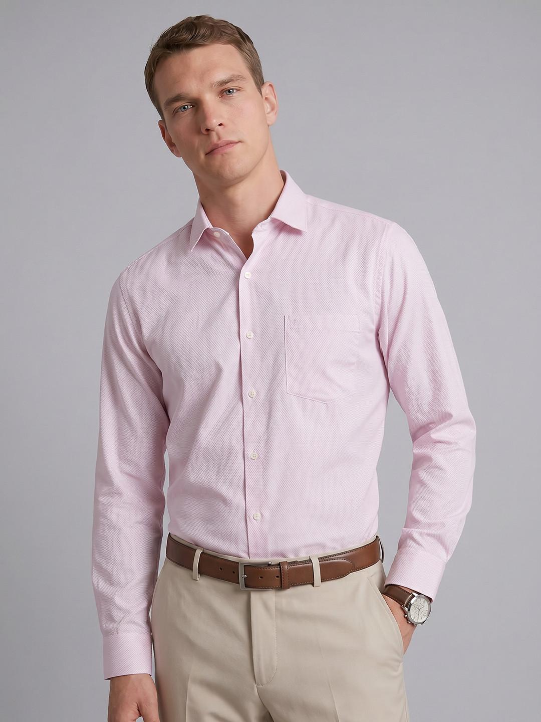 Arrow Self Design Textured Pure Cotton Formal Shirt