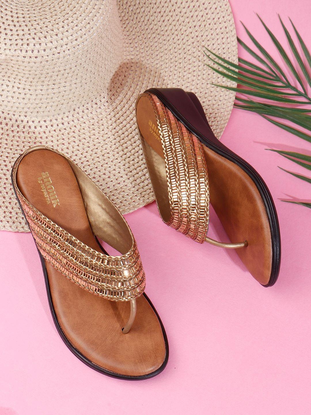Anouk Women Open Toe Embellished Wedge Heel Sandals
