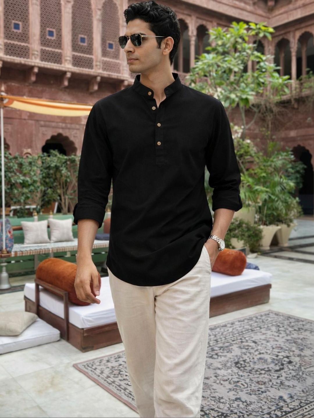 Anouk Men Pure Cotton Daily Short Kurta