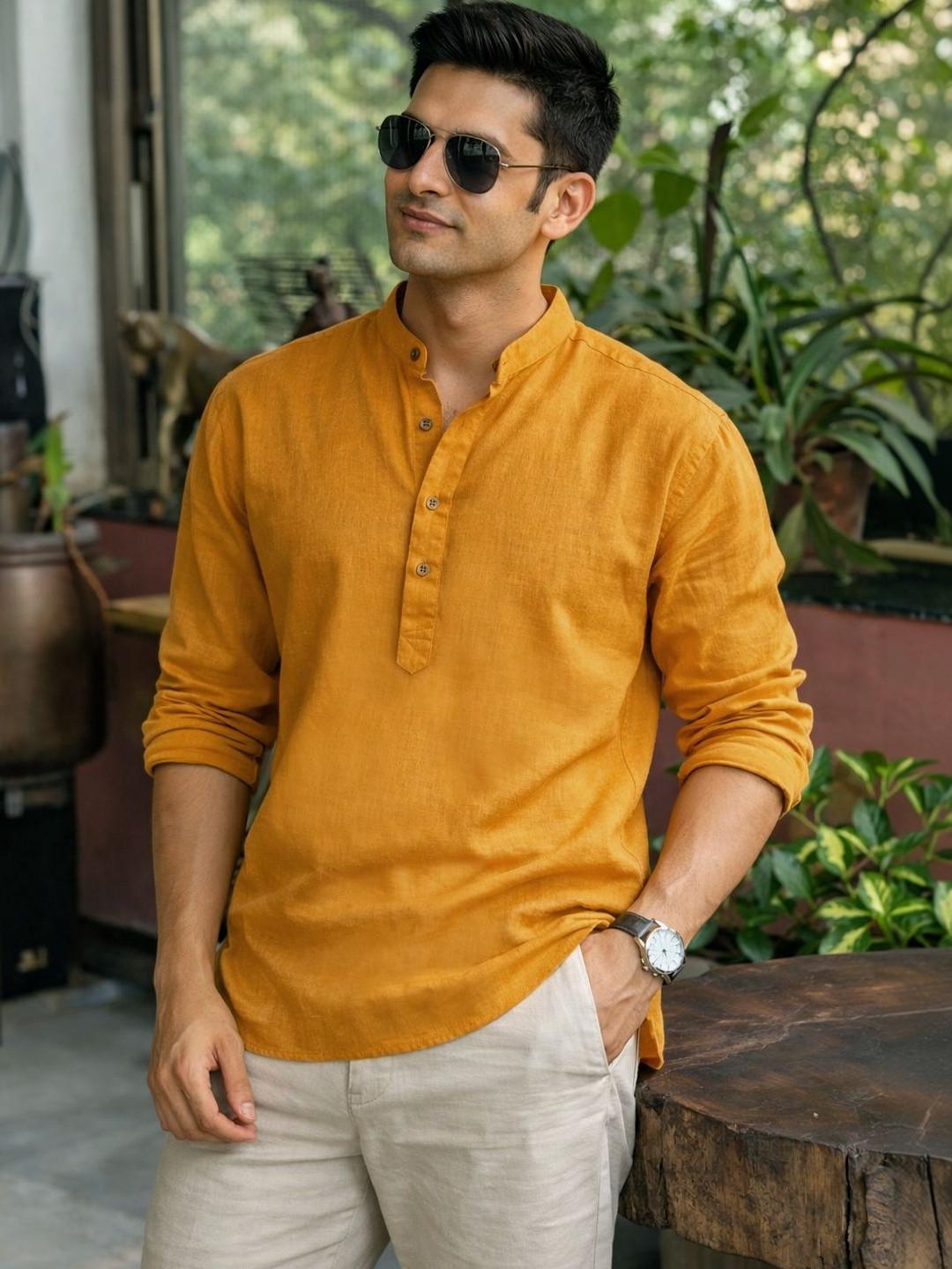 Anouk Men Pure Cotton Daily Short Kurta