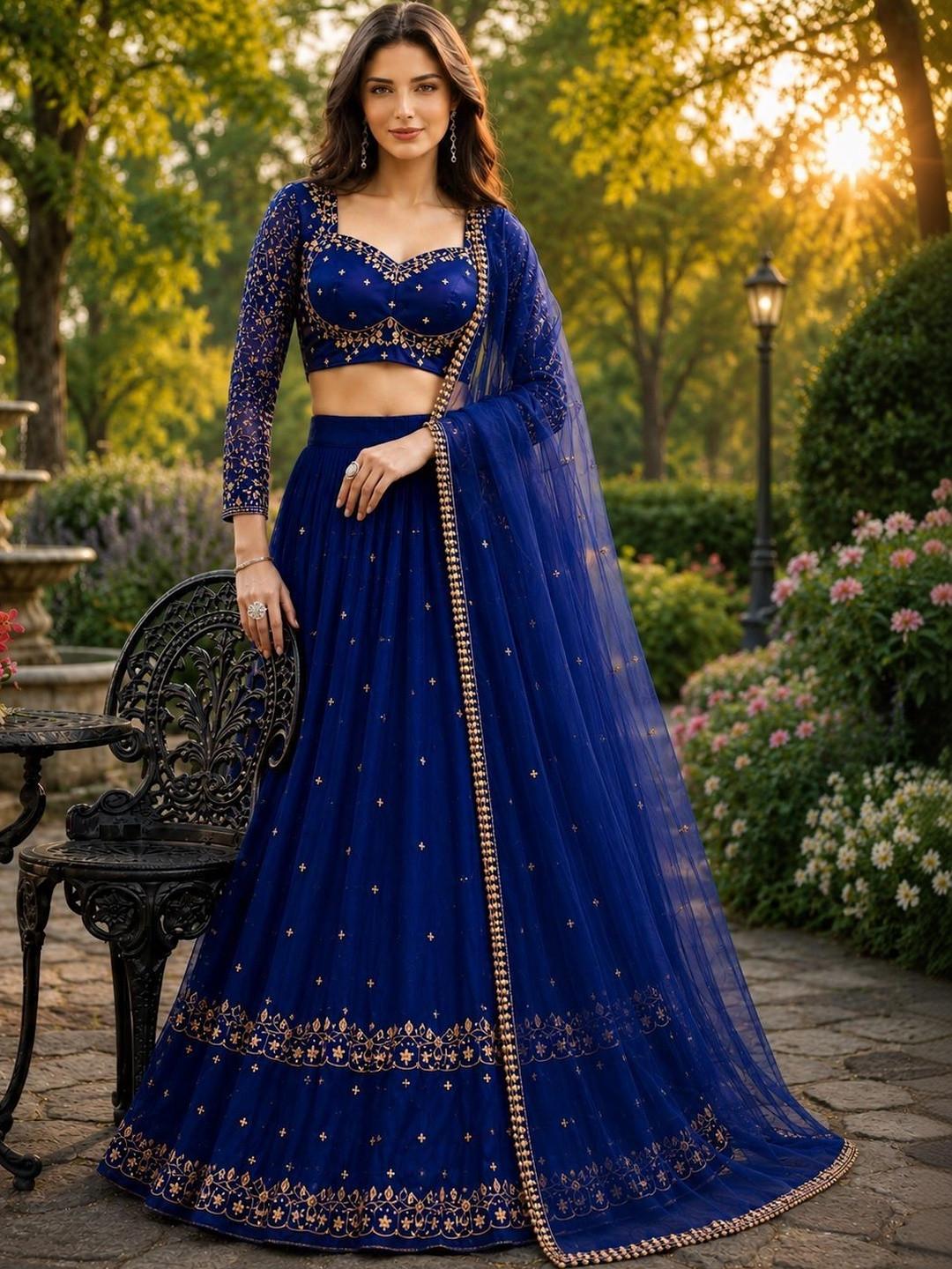 Jingudi Embroidered Ready to Wear Lehenga & Blouse With Dupatta