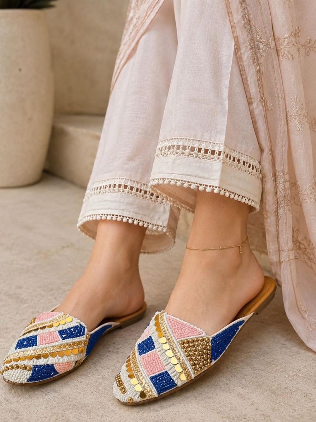 Anouk Women Embellished Party Mules Flats