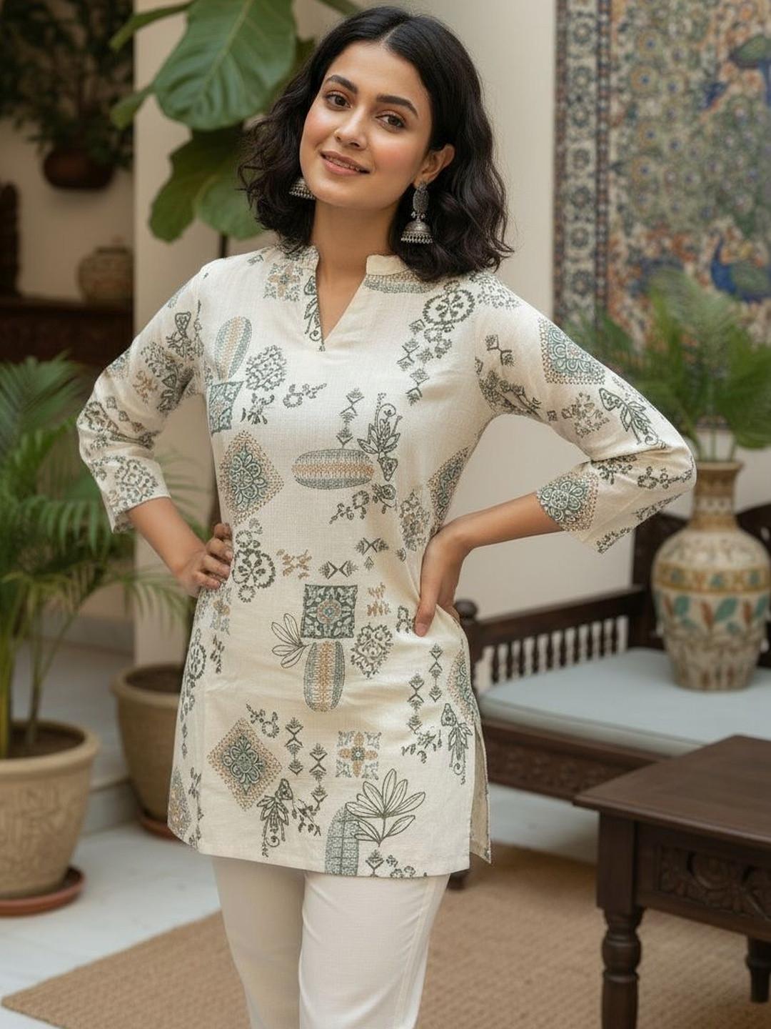 Anouk Ethnic Motifs Printed Pure Cotton Kurti