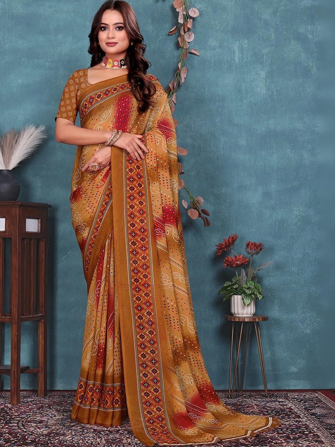 KANURIKAA Bandhani Pure Georgette Bandhani Saree