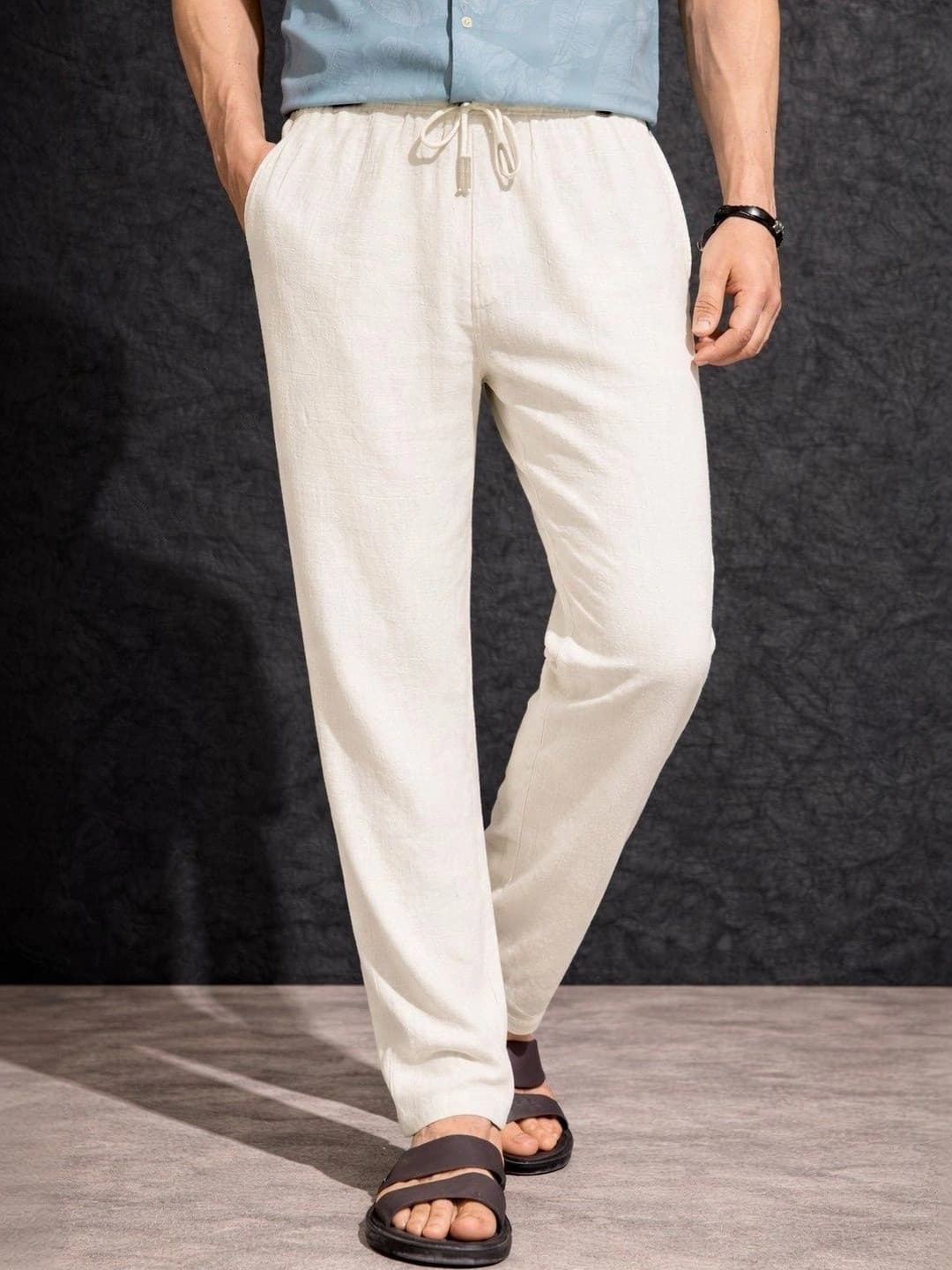 The Roadster Lifestyle Co. Mid Rise Cotton Trousers