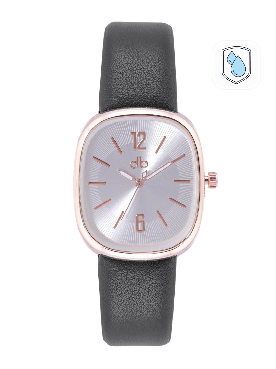 DressBerry Women Silver-Toned Striped Dial & Black Straps Analogue Watch MFB-PN-SNT-C28