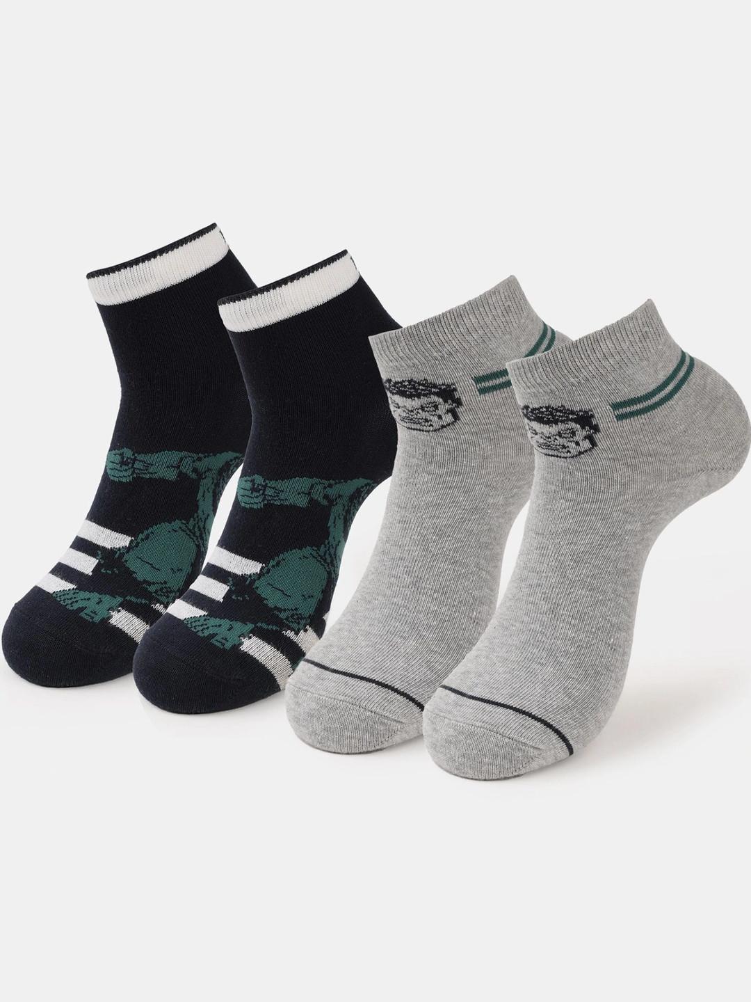 Jockey Pack of 2 Marvel Avengers Cotton Terry Ankle Length Socks with StayFresh Treatment - M800