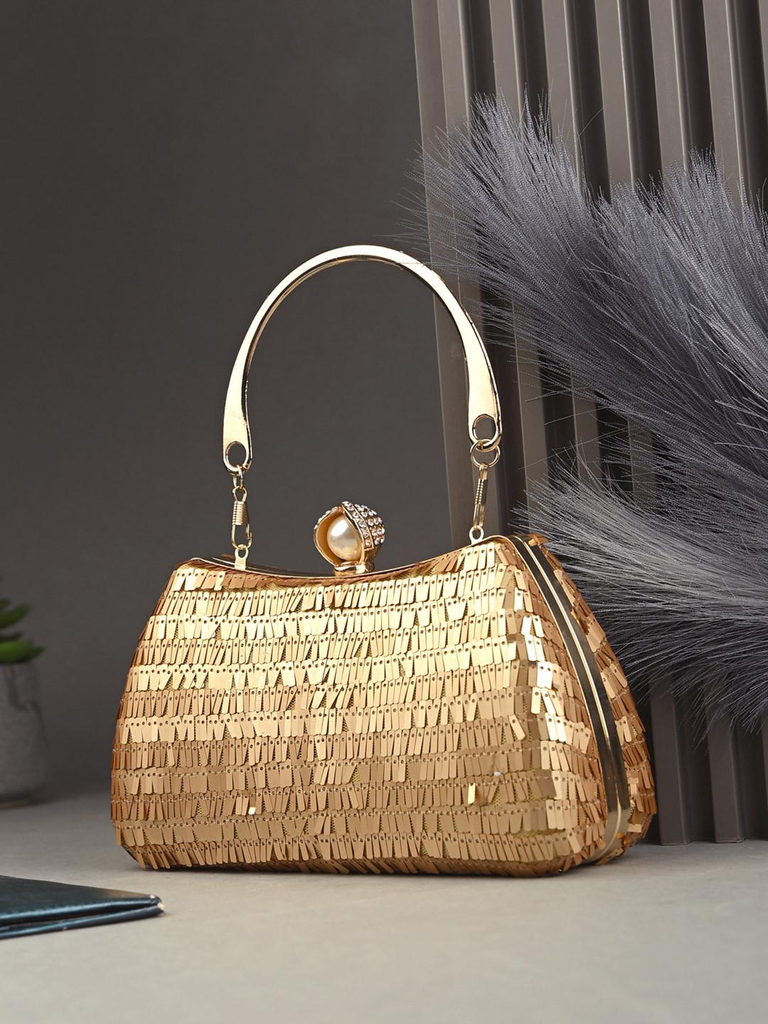 DressBerry Embroidered Embellished Box Clutch