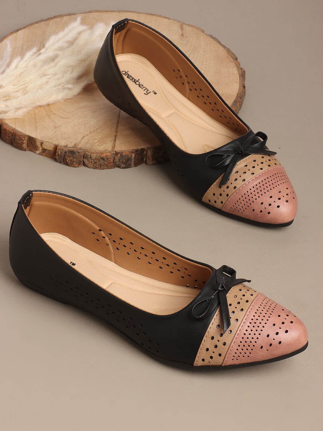 DressBerry Women Embellished Ballerinas with Bows Flats