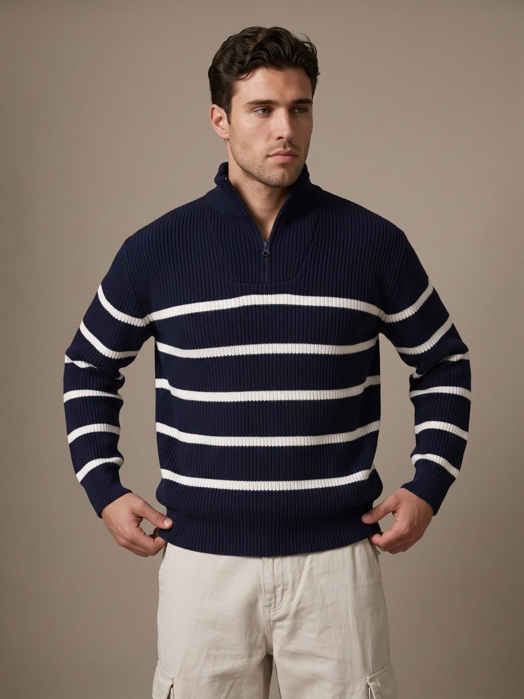 glitchez Striped Knitted Pullover