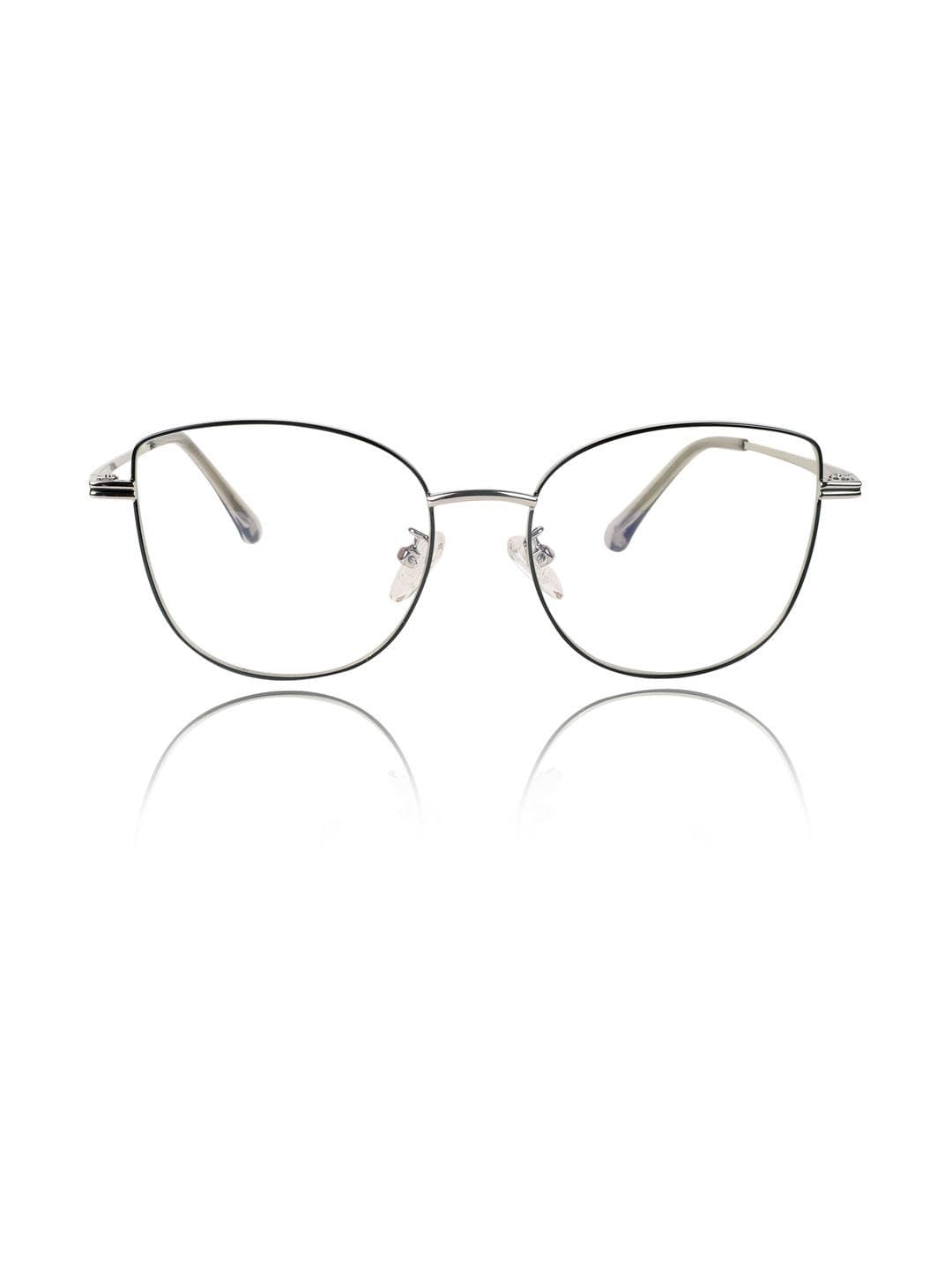 DressBerry Women Clear Lens & Silver-Toned Cateye Glasses with UV Protected Lens