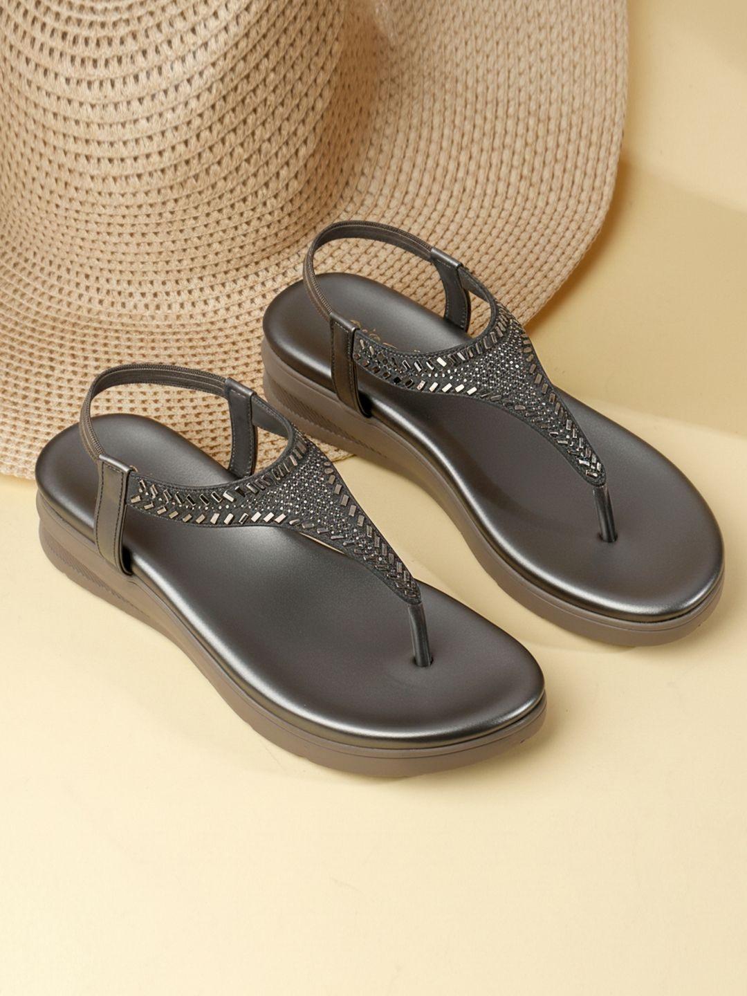 DressBerry Embellished Wedge Sandals