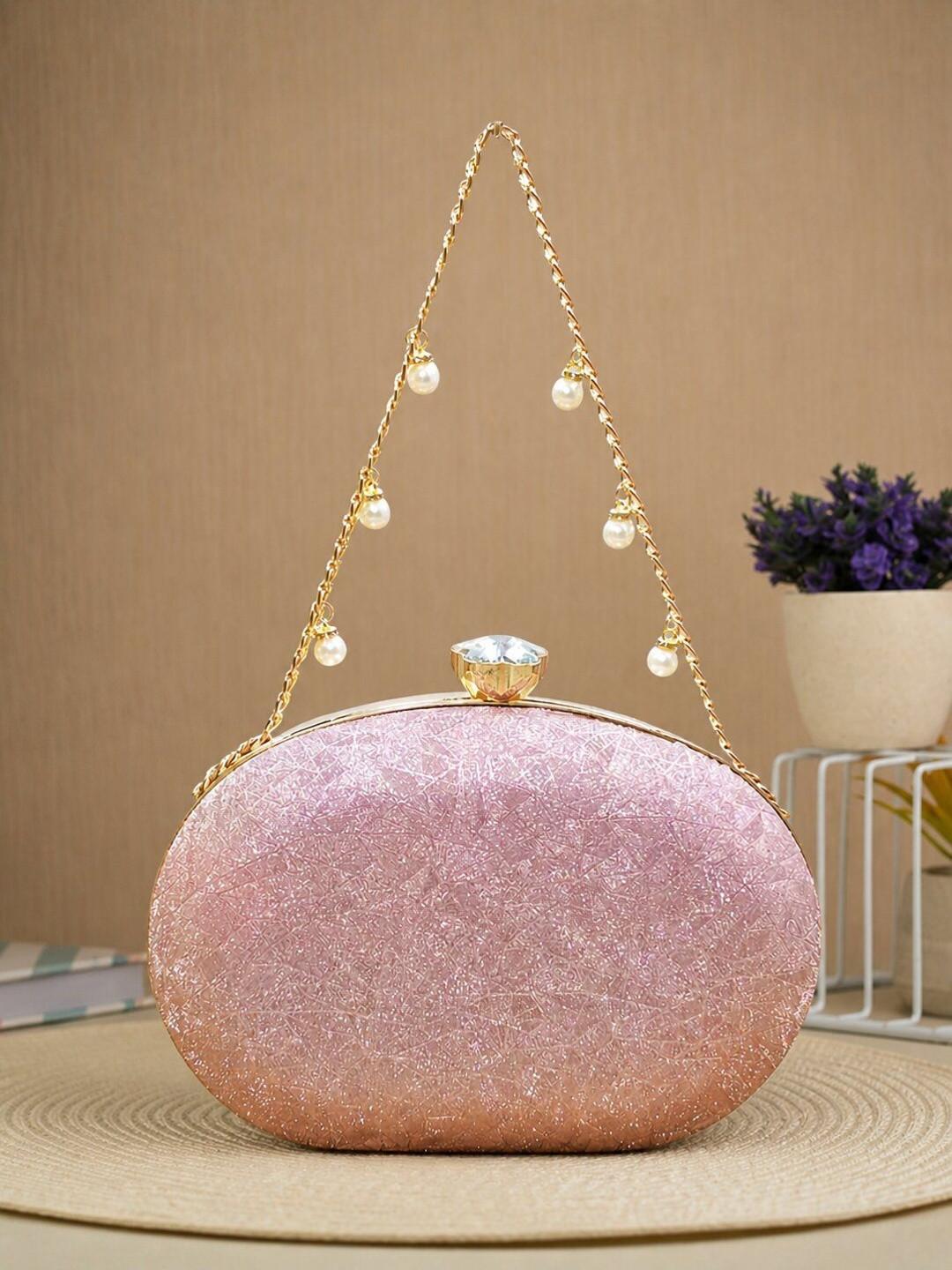 DressBerry Textured Embellished Purse Clutch
