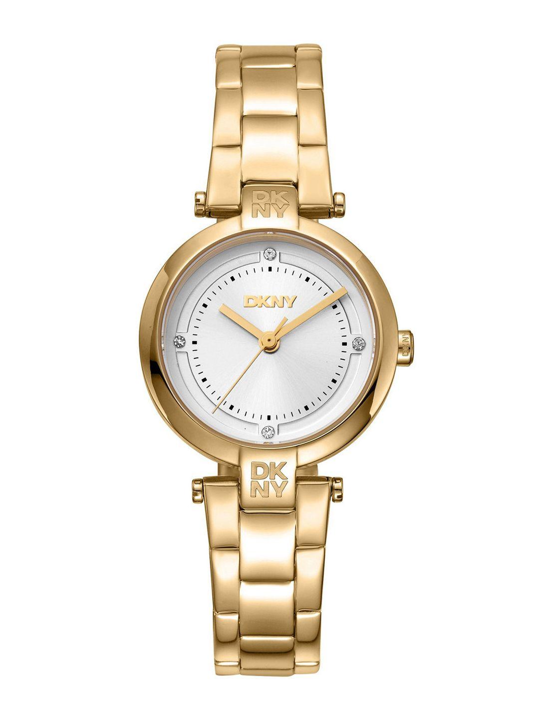 DKNY Women Essential Mini Brass Dial & Stainless Steel Straps Analogue Watch DK1L043M0055