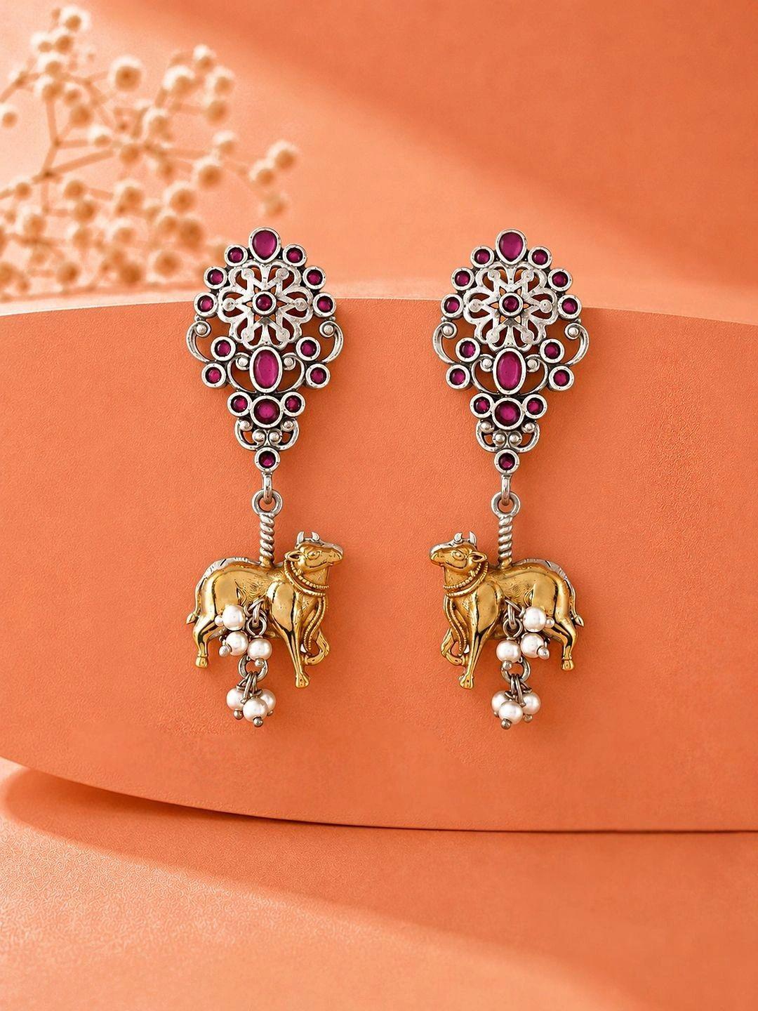 Voylla Floral Drop Earrings