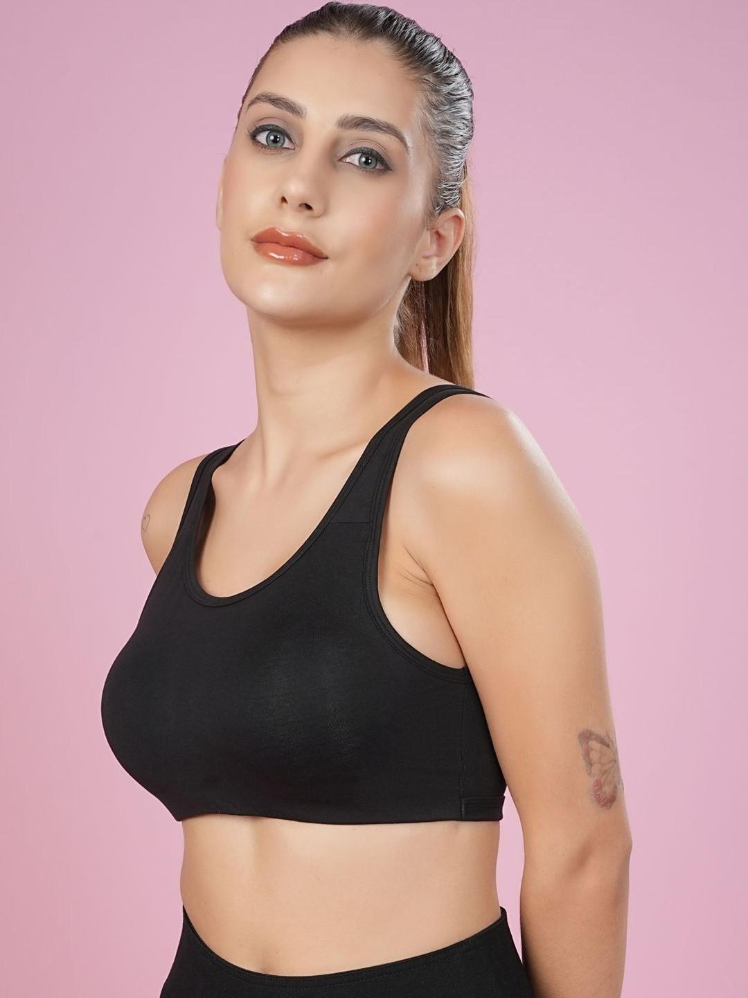 DressBerry Women Solid Full Coverage Non Padded Sports Bra