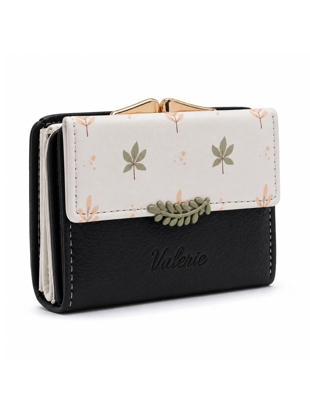 VALERIE Women Floral Printed Embellished PU Three Fold Wallet