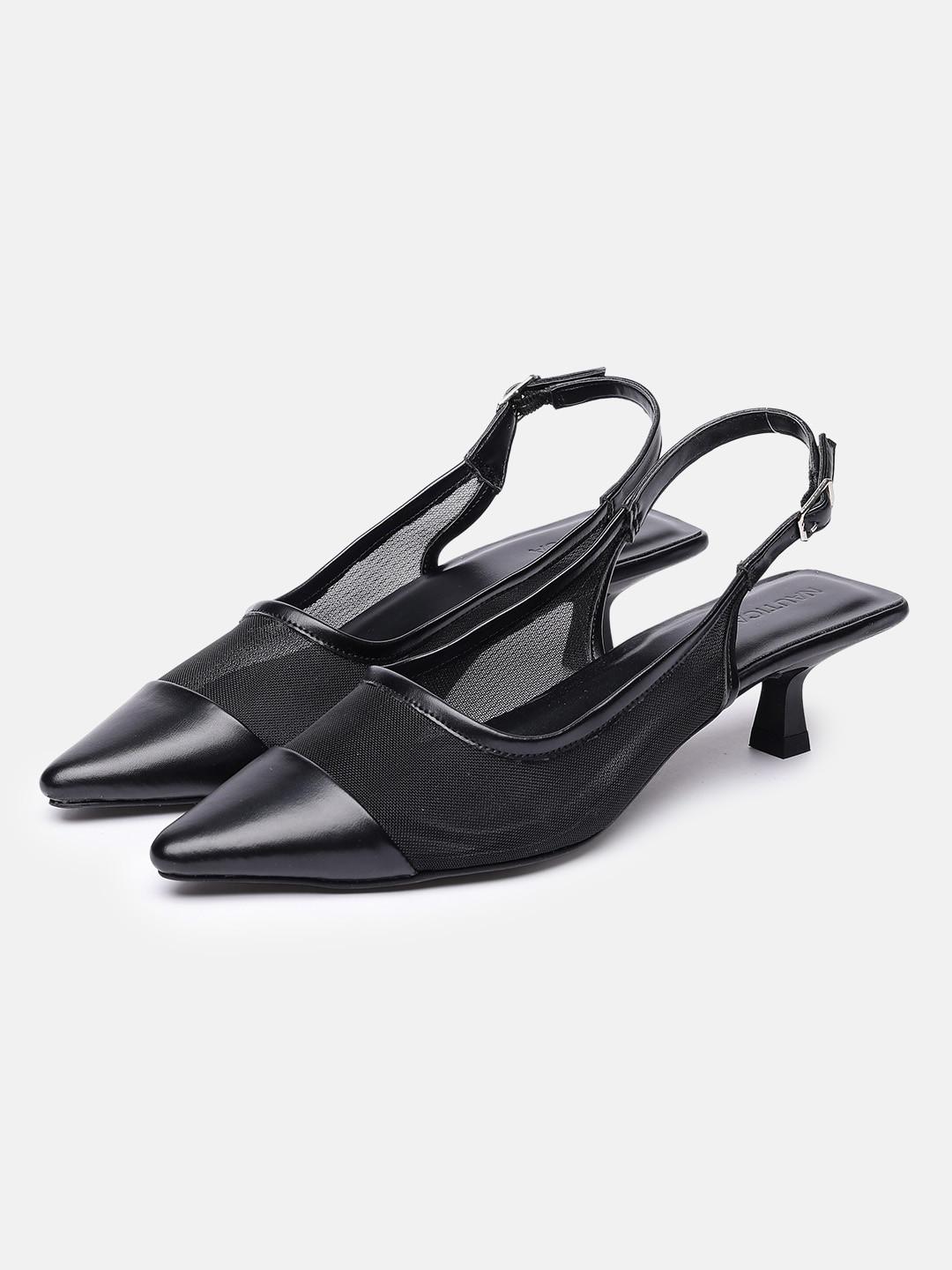 Nautica Textured Kitten Heeled Mules
